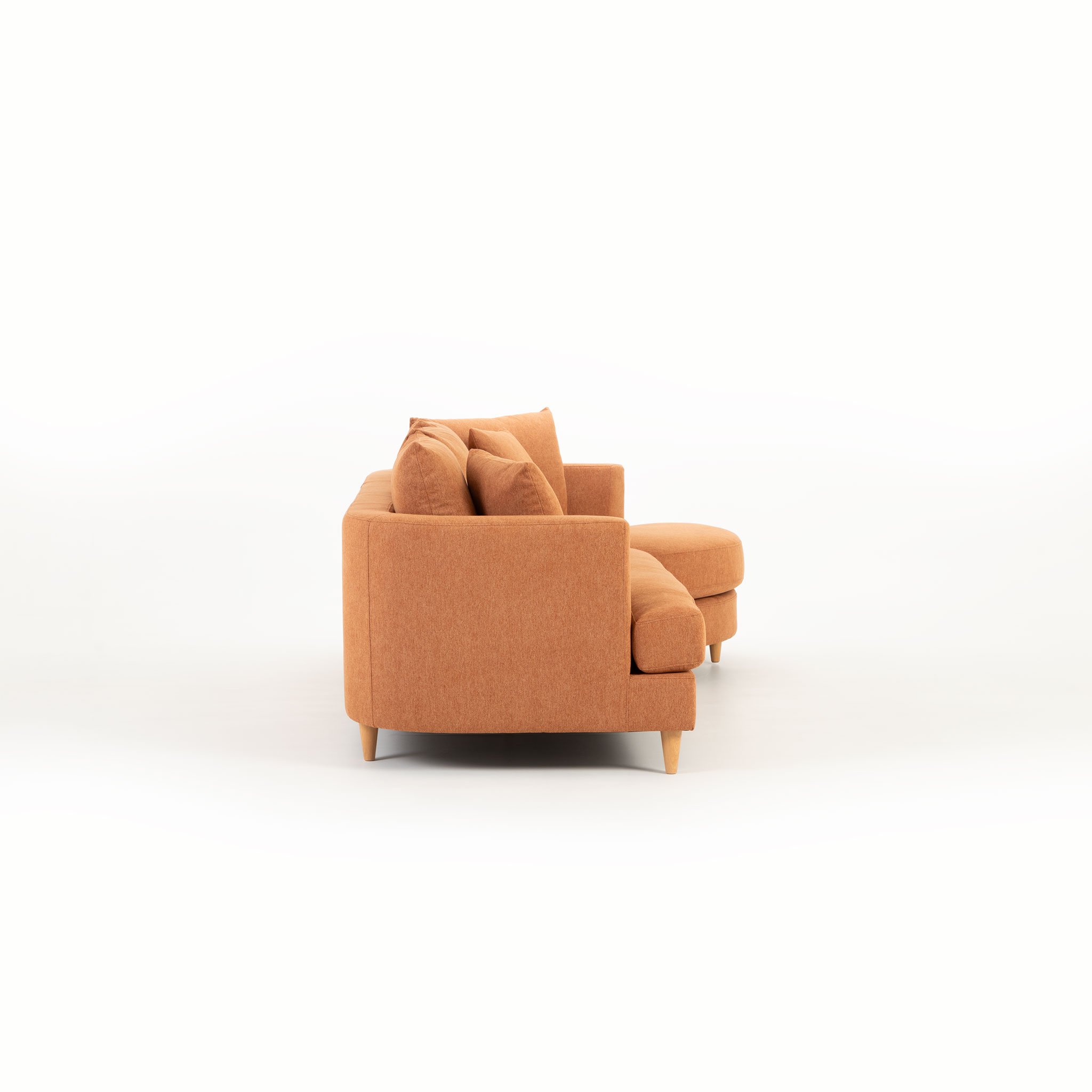 Neve Chaise Sofa, Rust