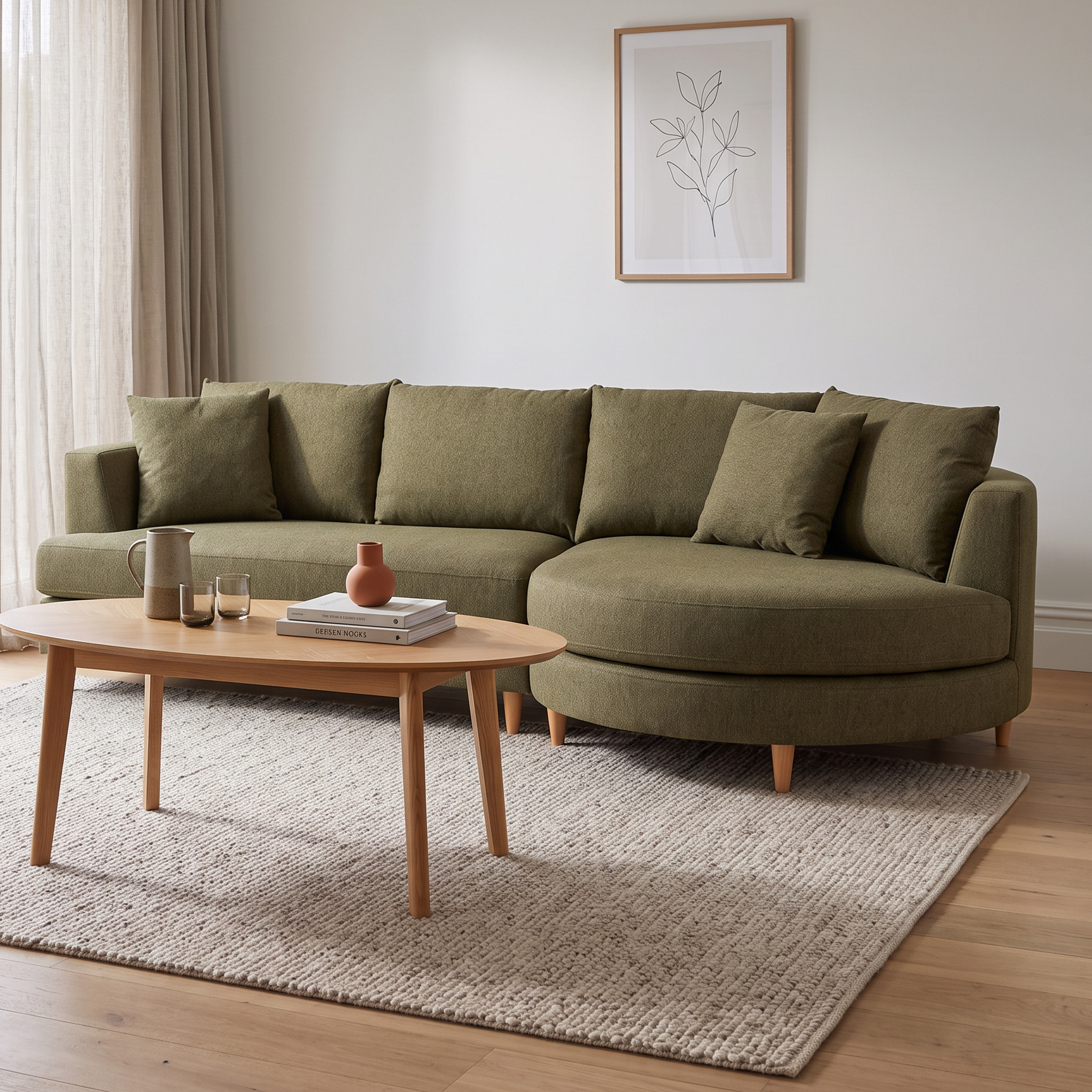 Neve Chaise Sofa, Green