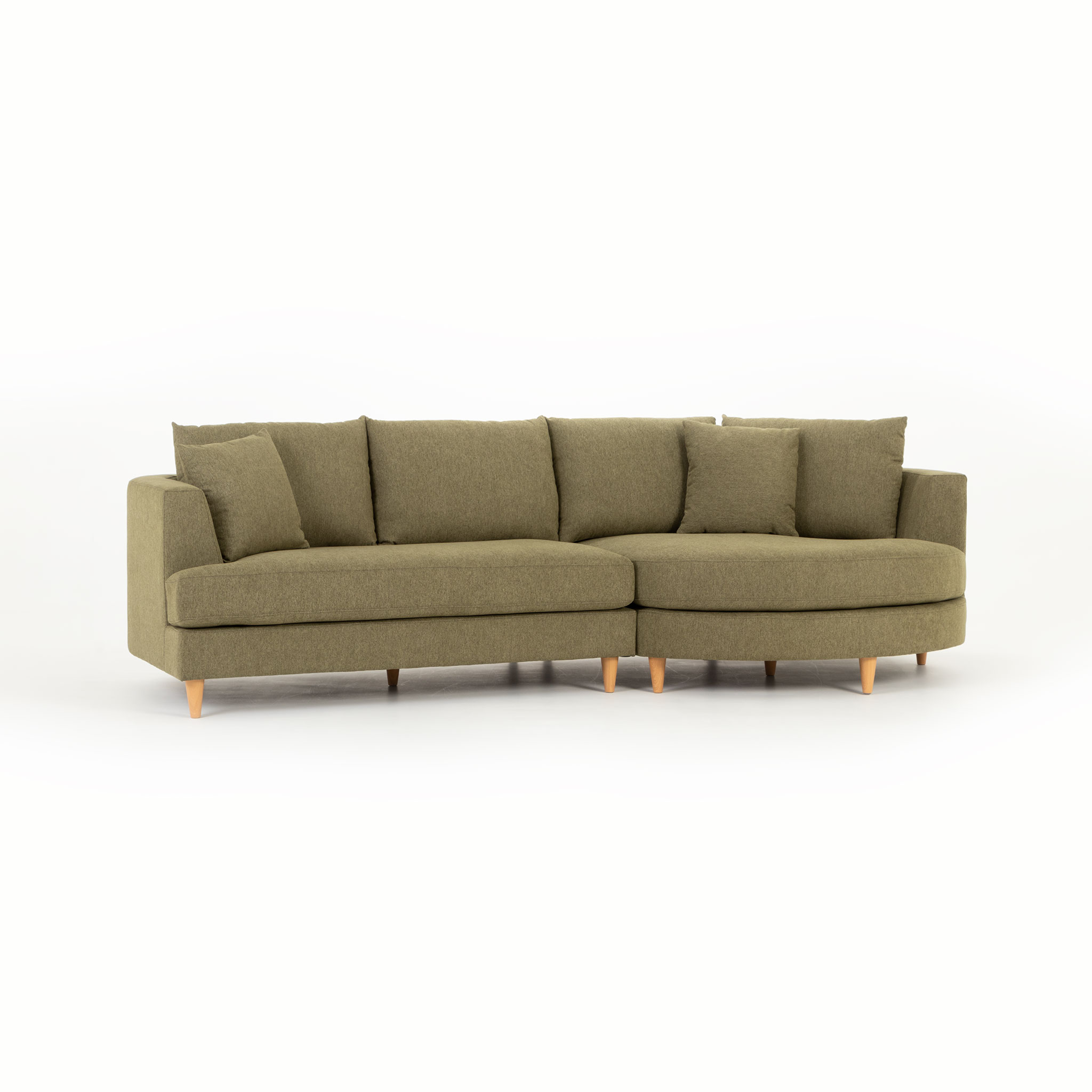 Neve Chaise Sofa, Green