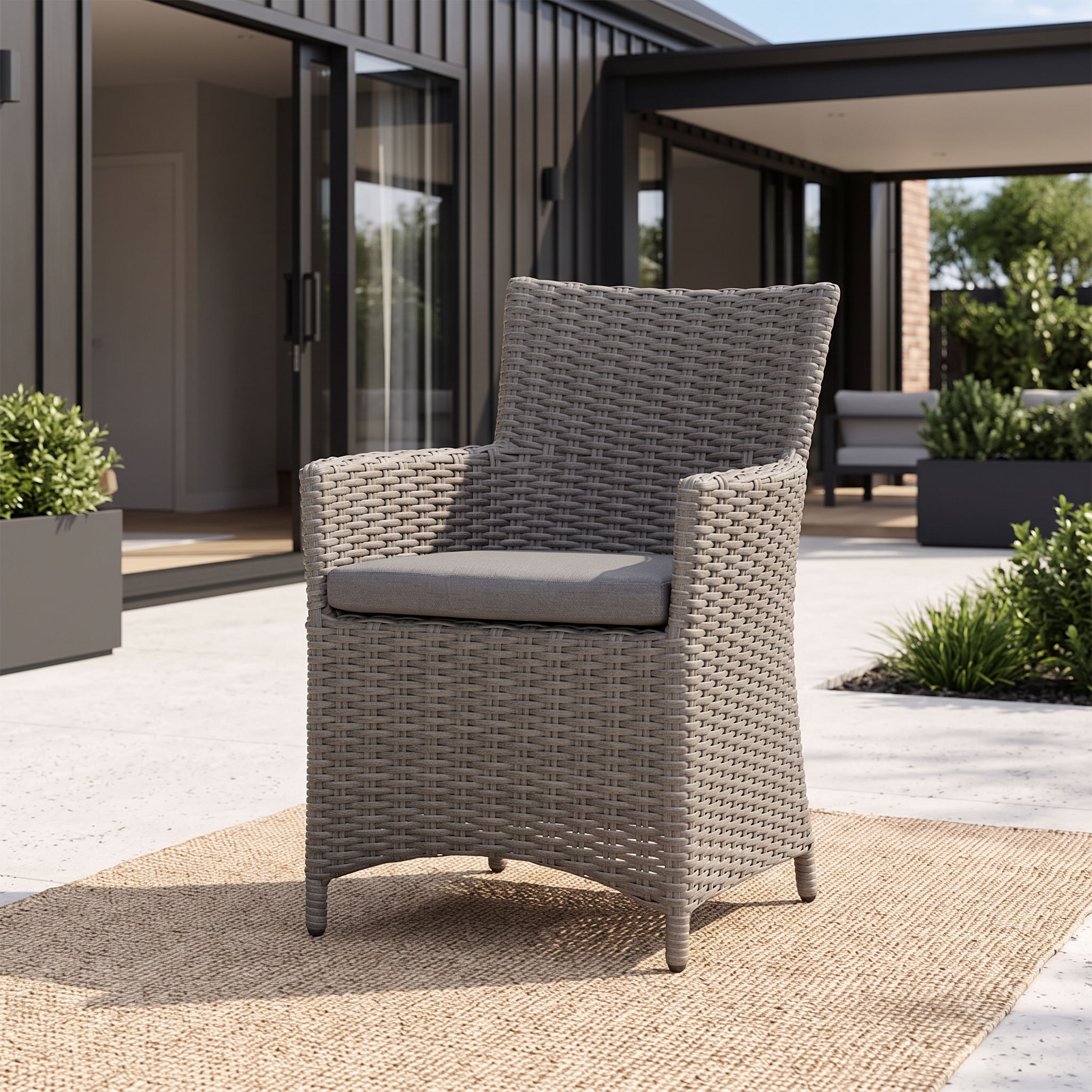 Capri Outdoor Dining Chair, Gunmetal