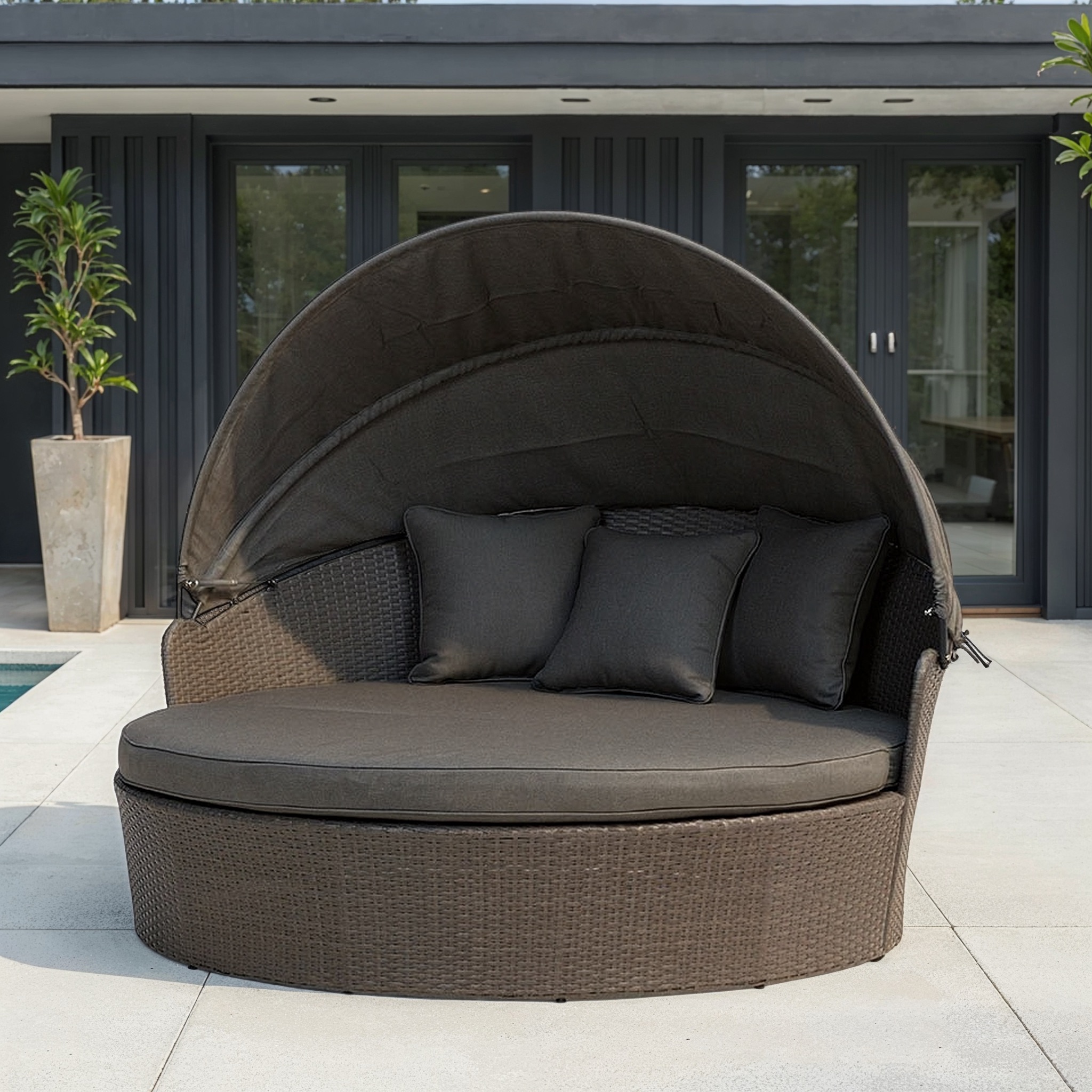Capri Outdoor Daybed, Gunmetal