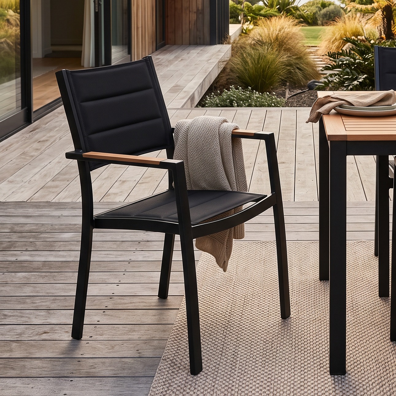 Tenerife Outdoor Dining Chair, Black