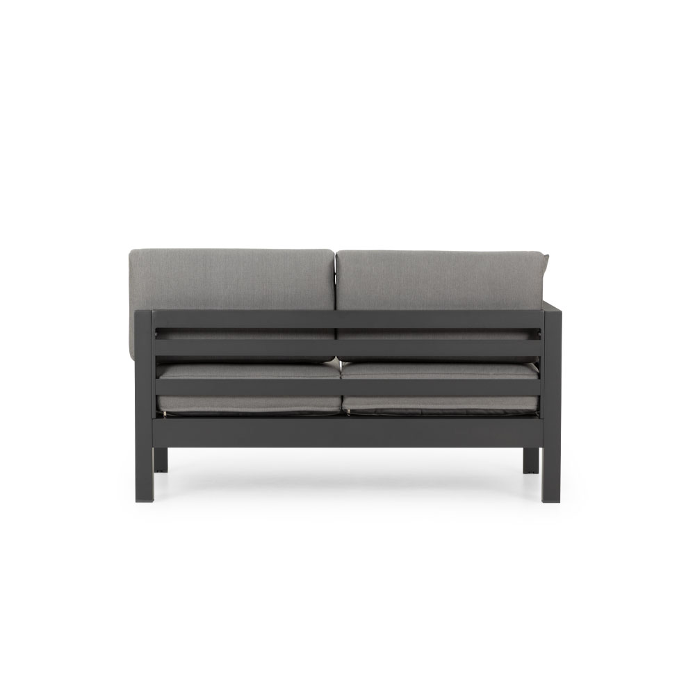 Venus Outdoor Modular 2 Seater 1 Arm LHF KD, Gunmetal