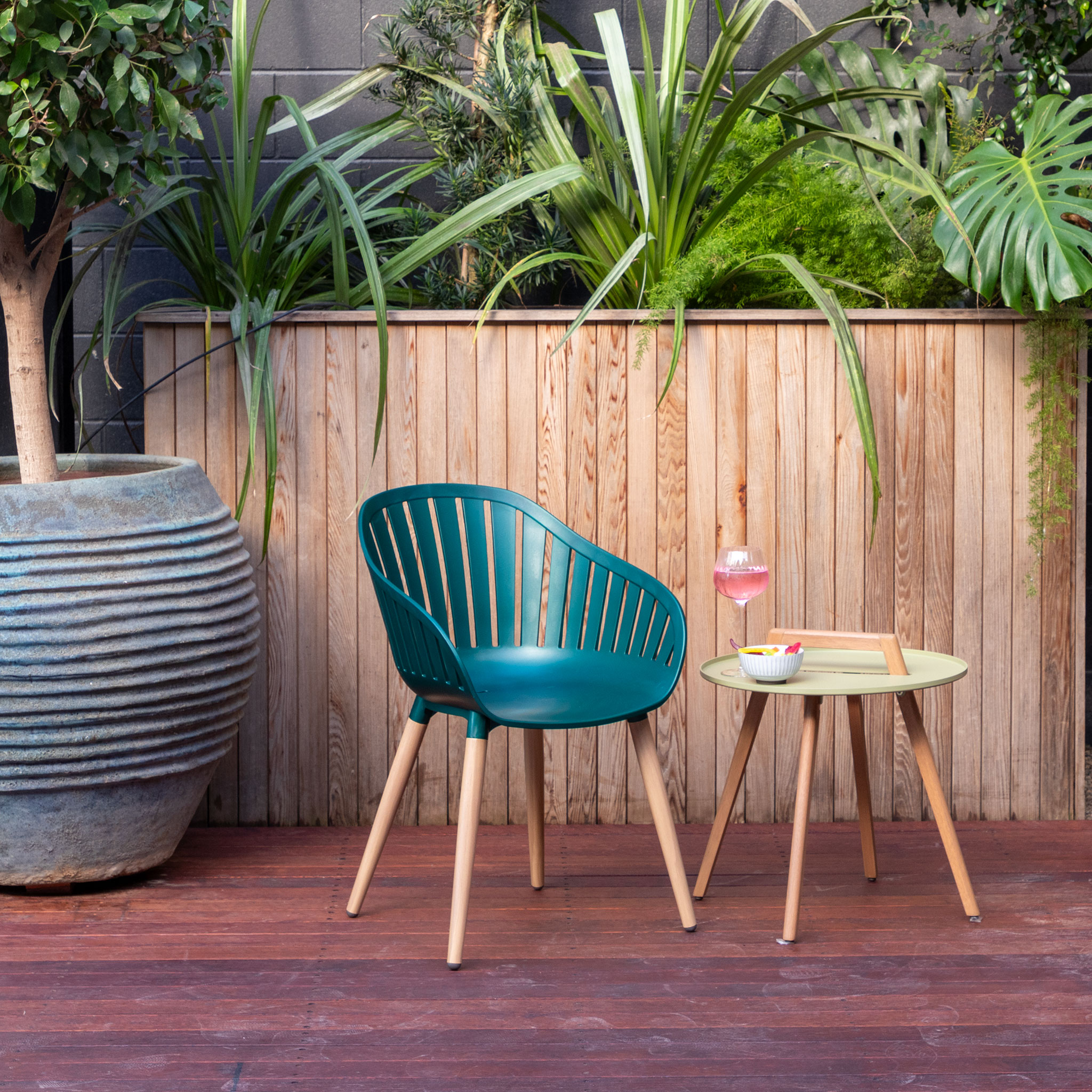 Nassau Outdoor Dining Chair, Dark Green