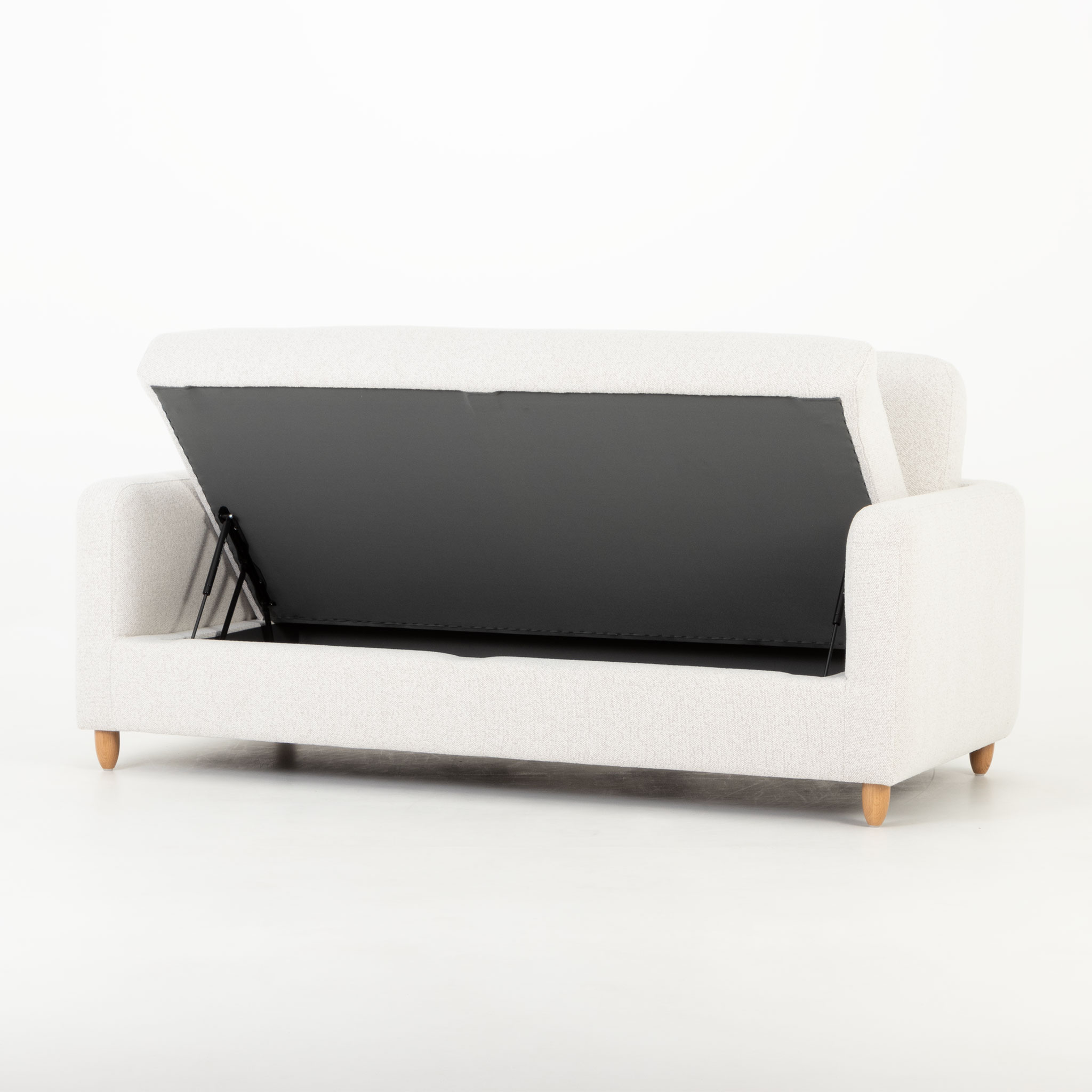 Bella 3 Seater Storage Sofa, Light Grey