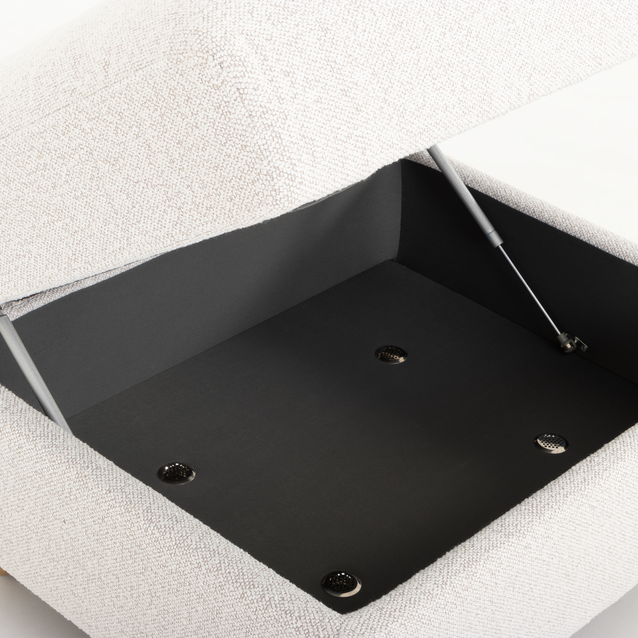 Bella Storage Ottoman, Light Grey