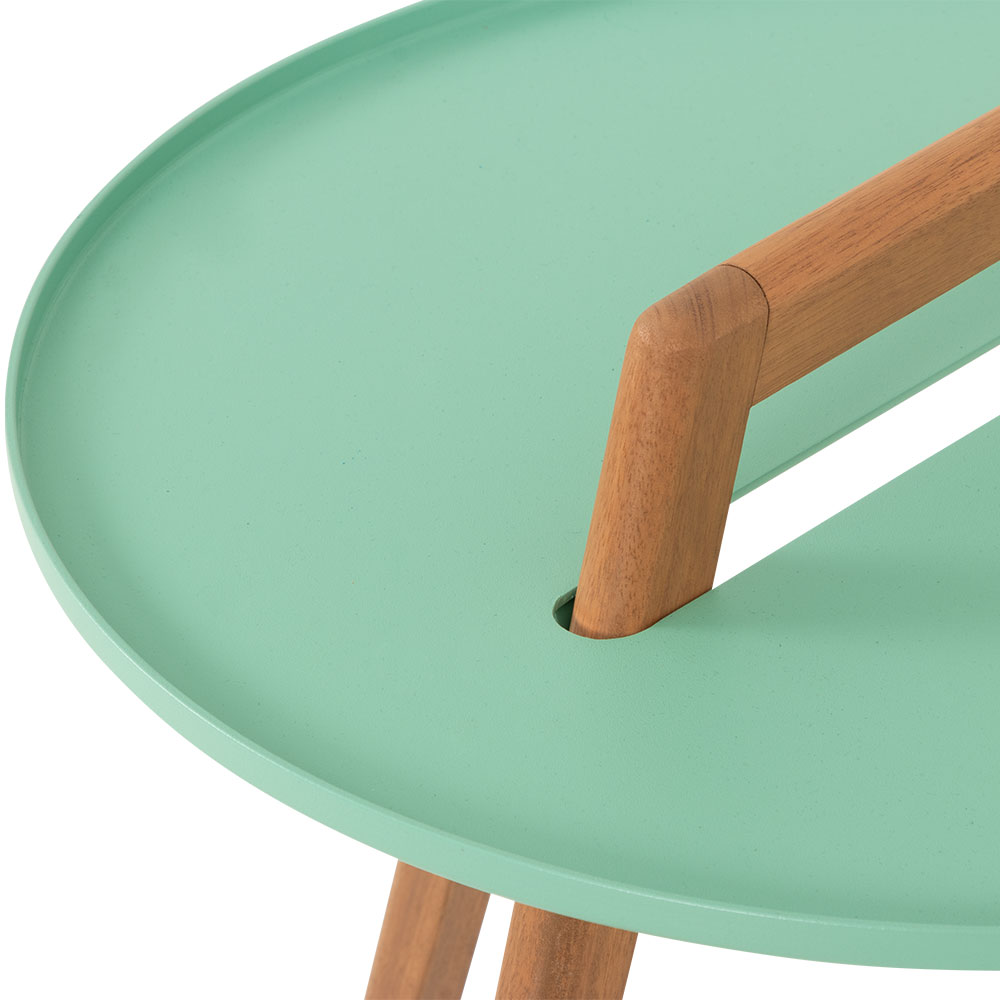 Nassau Outdoor Round Side Table - W50, Mint Green
