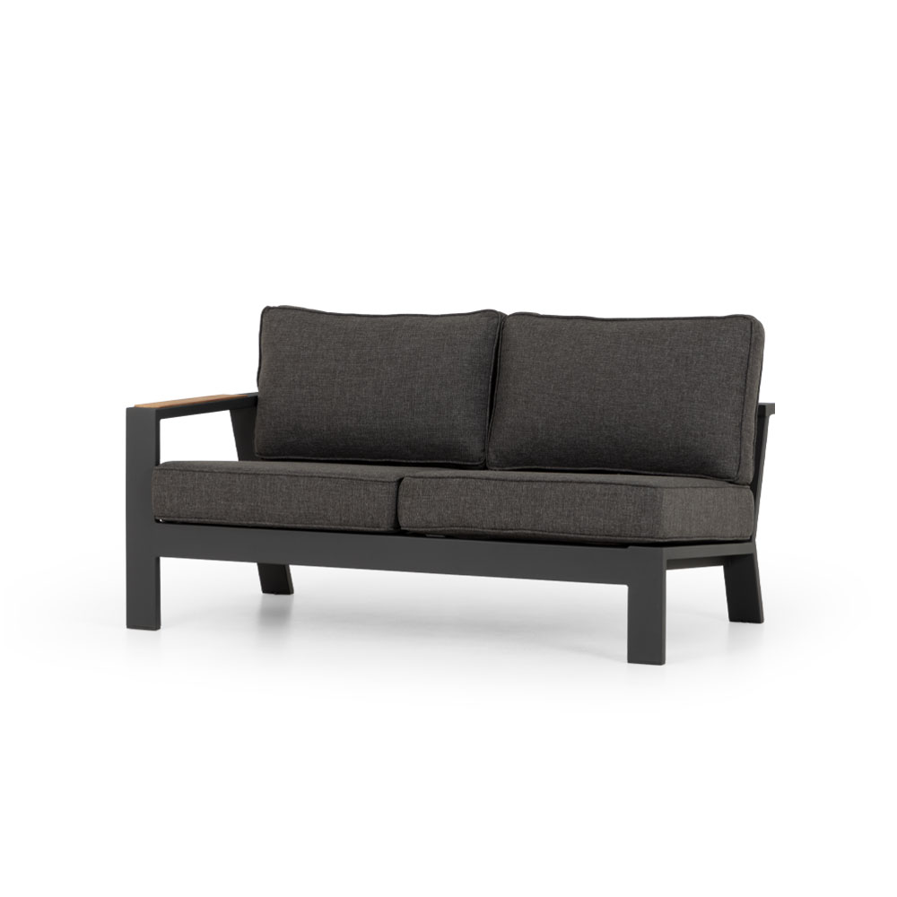 Palau Outdoor Modular 2 Seater 1 Arm LHF, Gunmetal