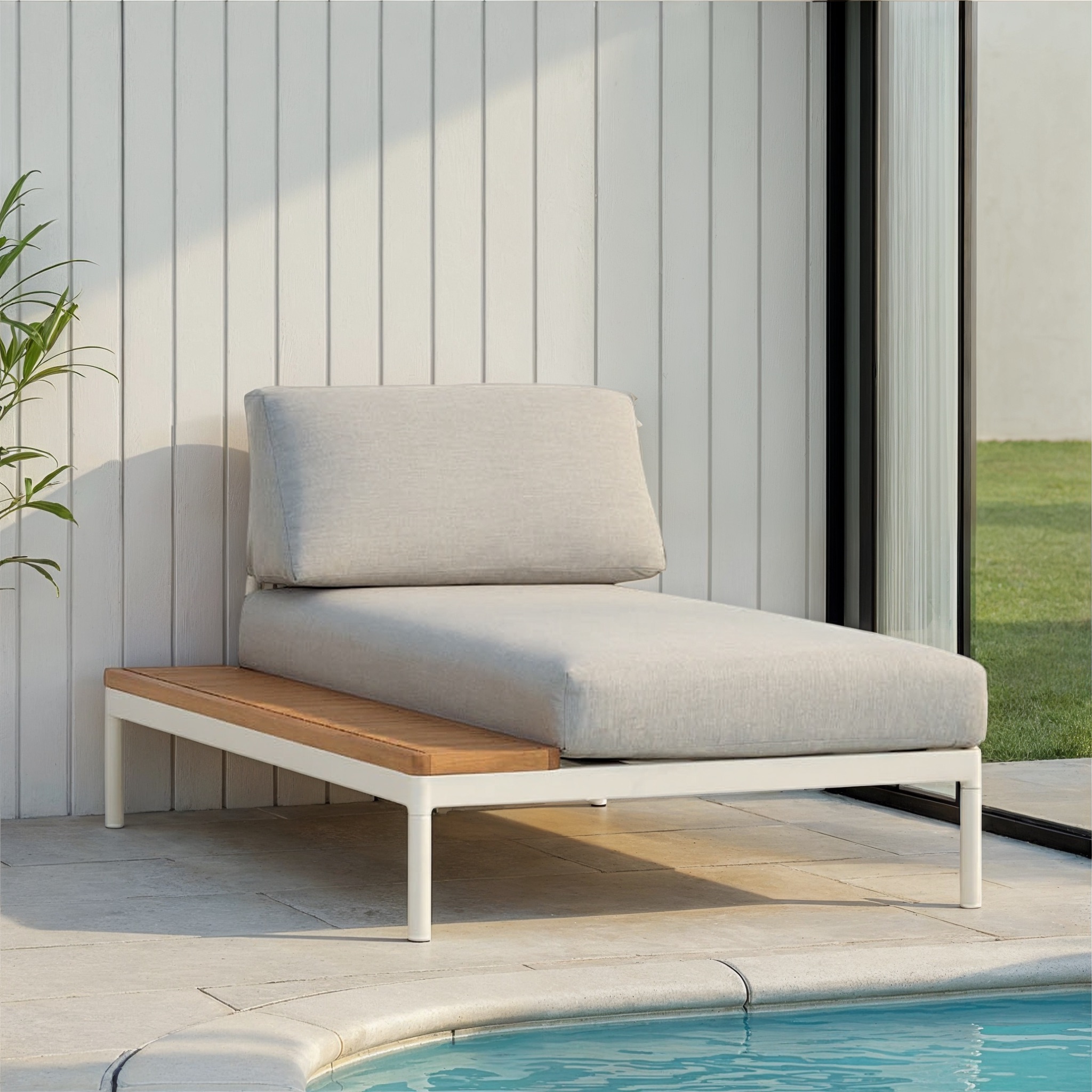 Cayman Outdoor Sunlounger, White