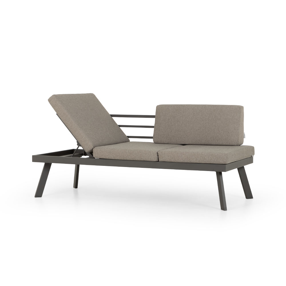 Opal Outdoor 2 Seater Sun Lounger, Gunmetal