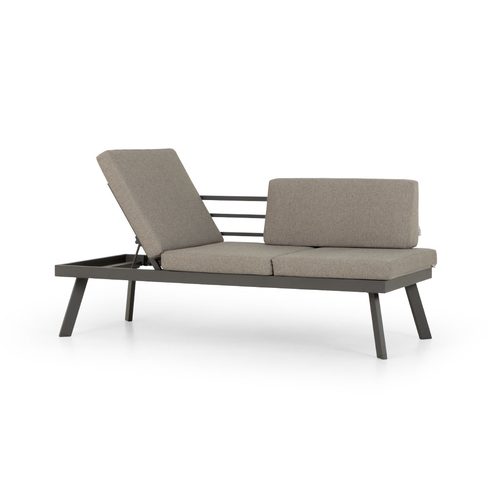 Opal Outdoor 2 Seater Sun Lounger, Gunmetal