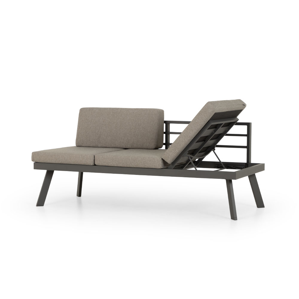 Opal Outdoor 2 Seater Sun Lounger, Gunmetal