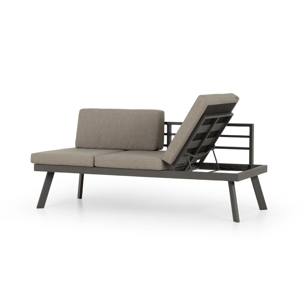 Opal Outdoor 2 Seater Sun Lounger, Gunmetal