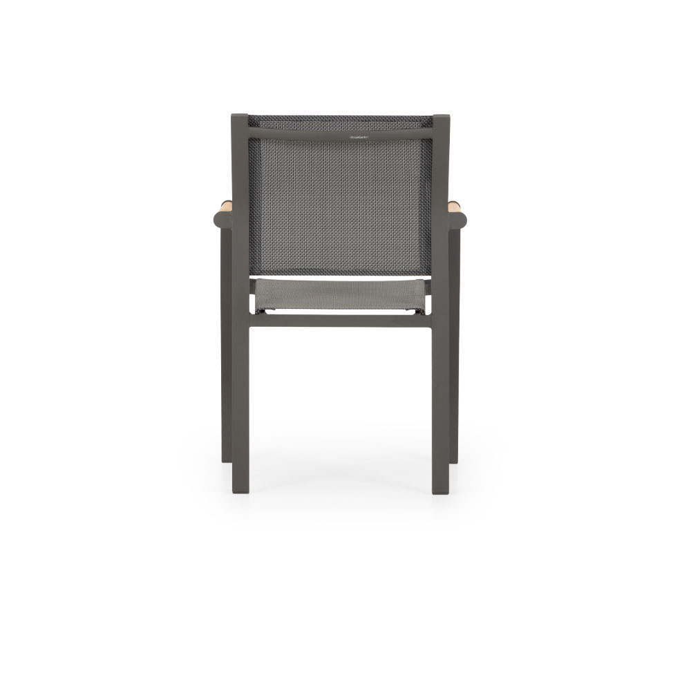 Amber Outdoor Dining Chair, Gunmetal