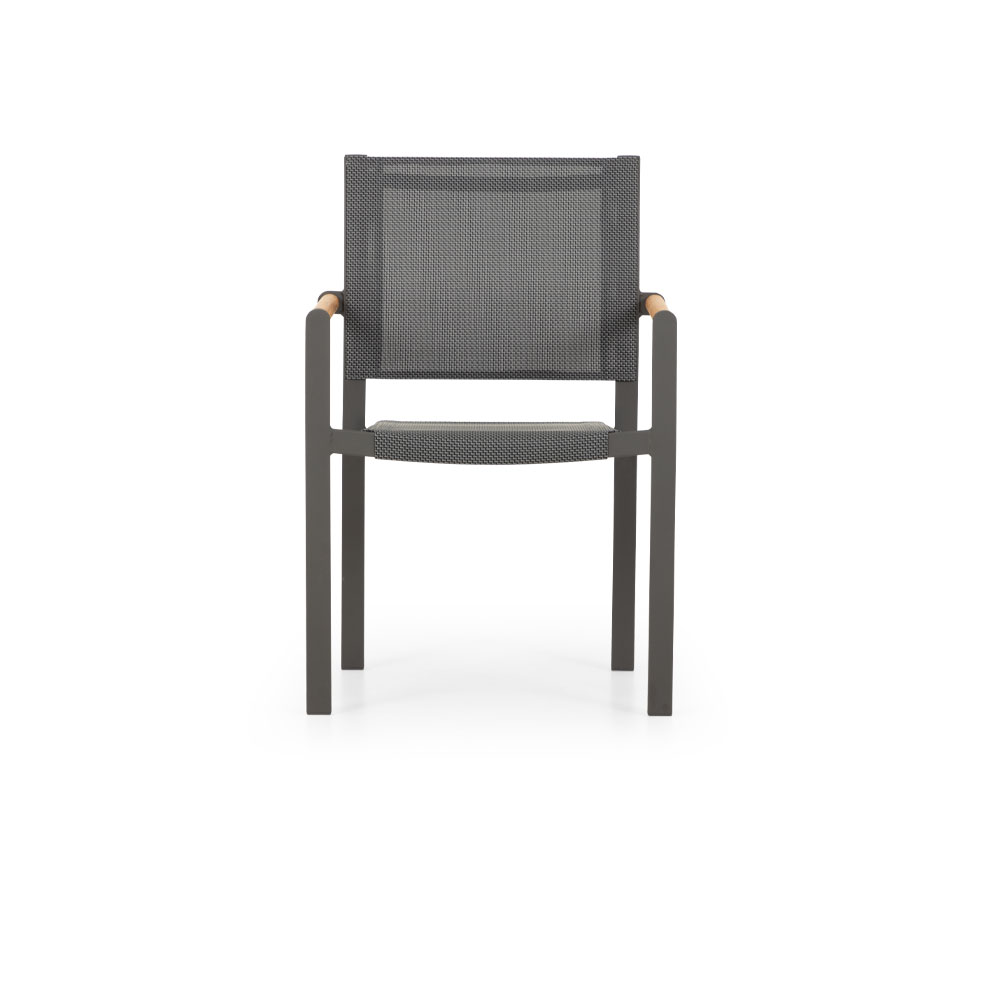 Amber Outdoor Dining Chair, Gunmetal