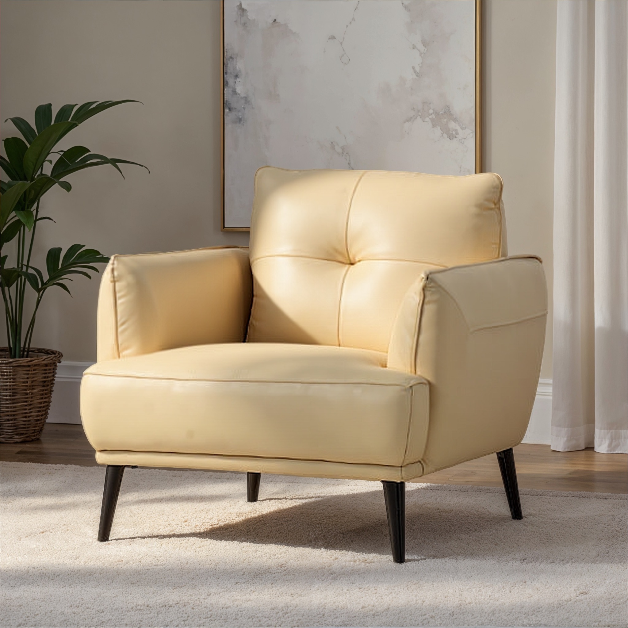 Athena 1 Seater Leather Sofa, Pebble