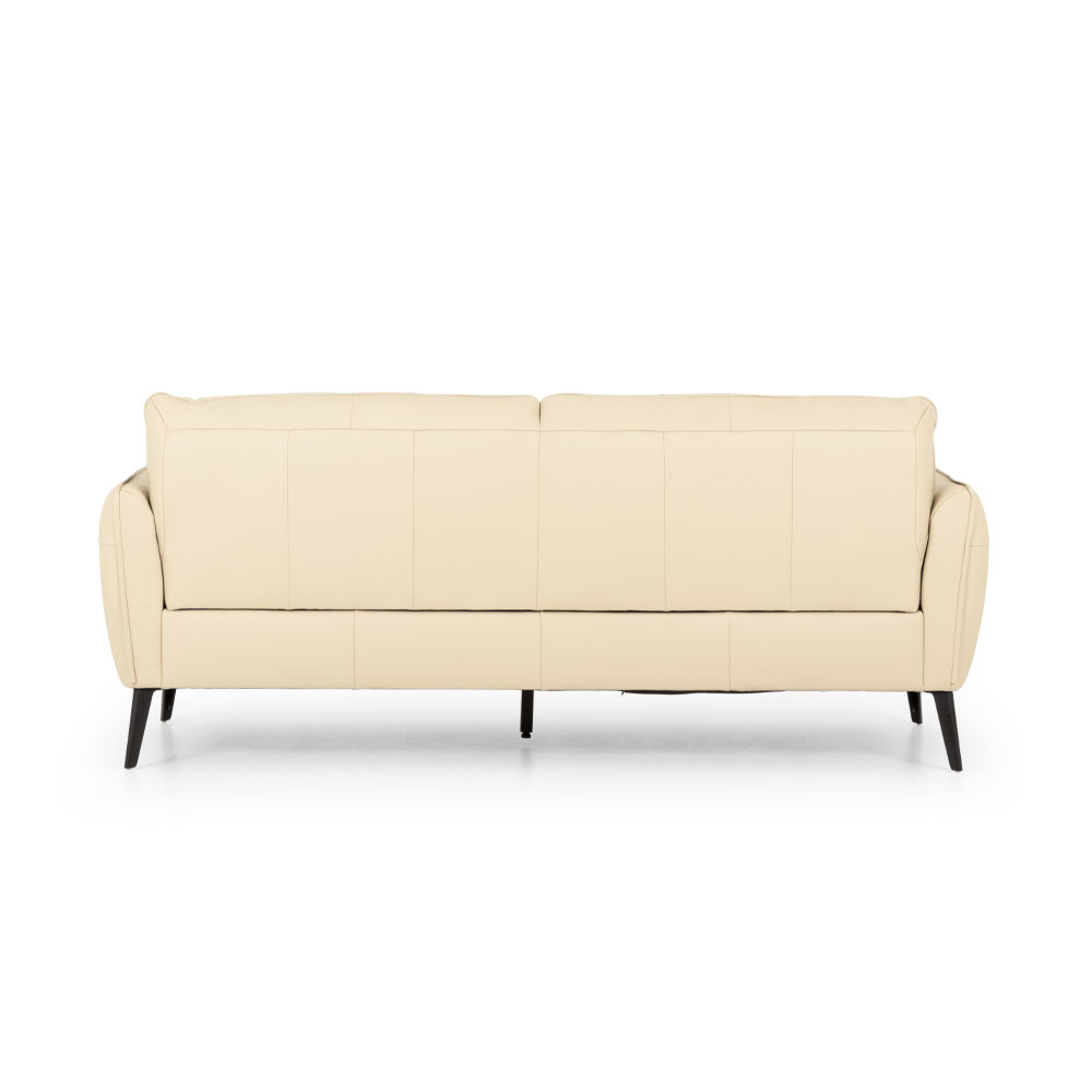 Athena 3 Seater Leather Sofa, Pebble