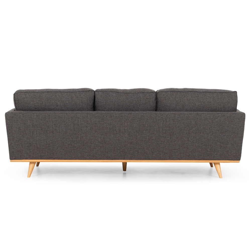 Vermont 3 Seater Sofa, Dark Grey/Light Leg