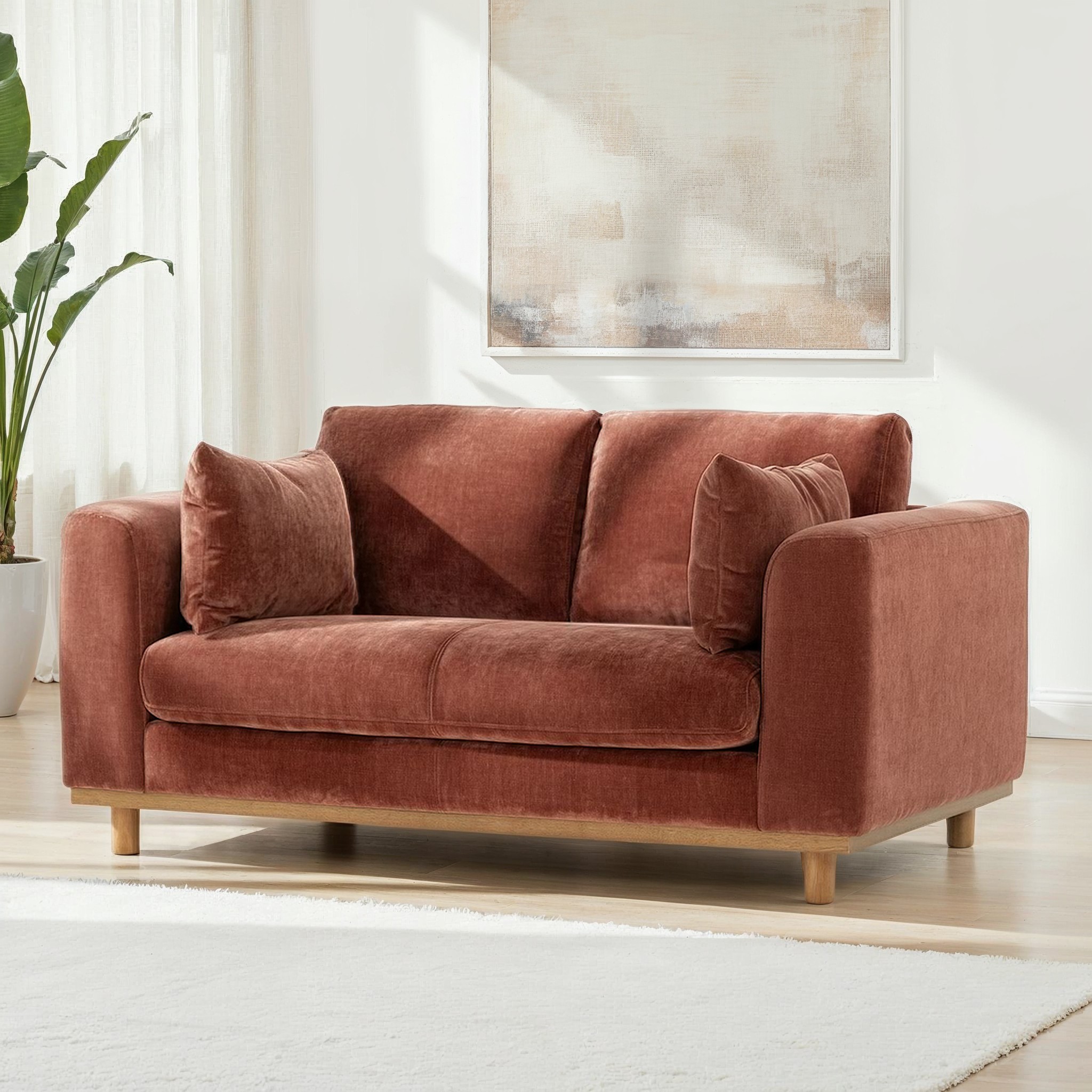 Portia 2 Seater Sofa, Brick