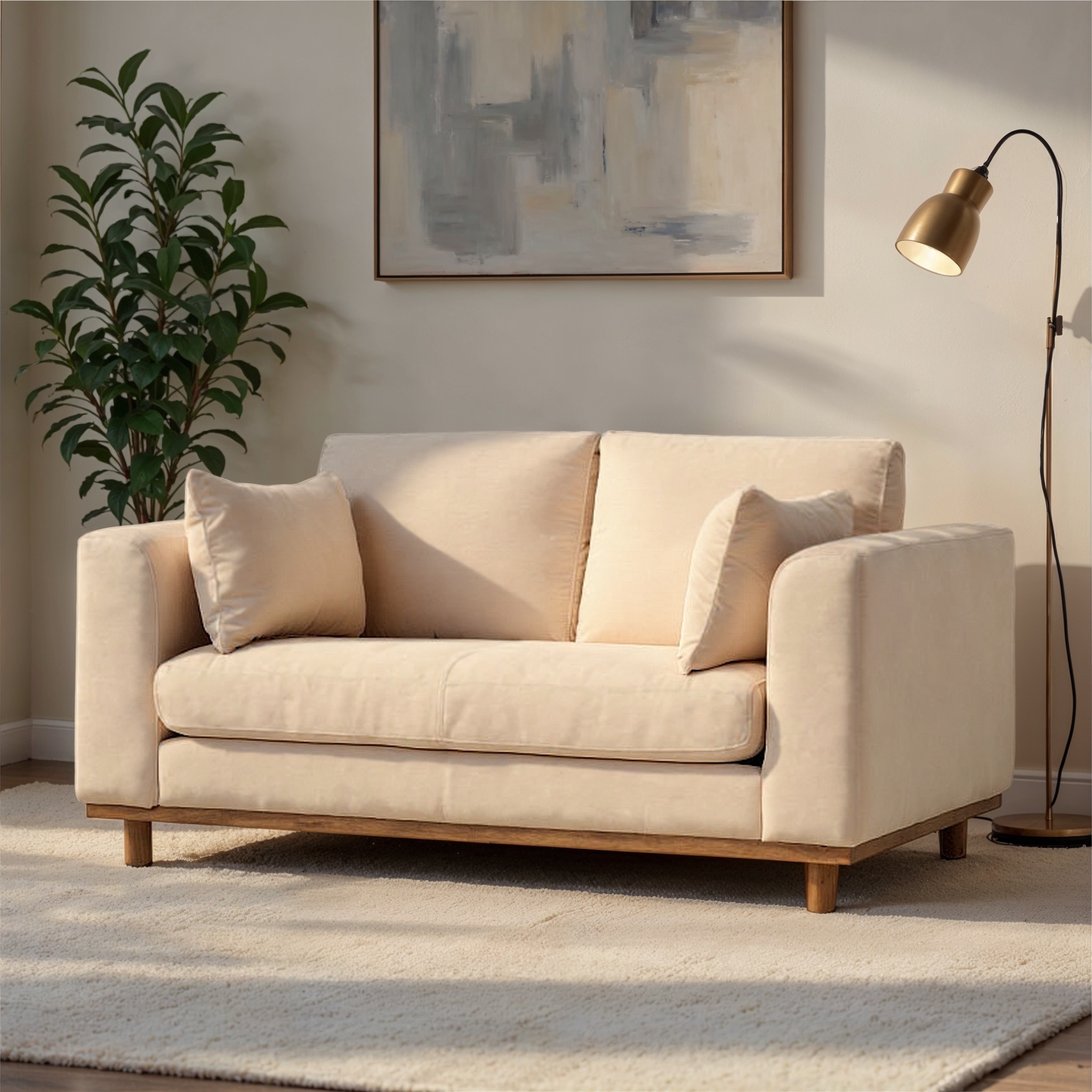 Portia 2 Seater Sofa, Beige