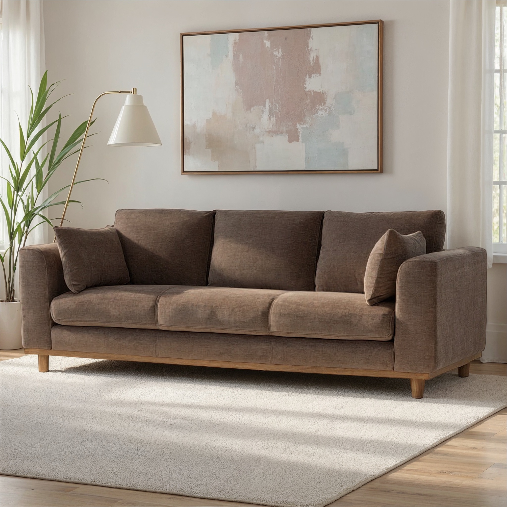 Portia 3 Seater Sofa, Brown