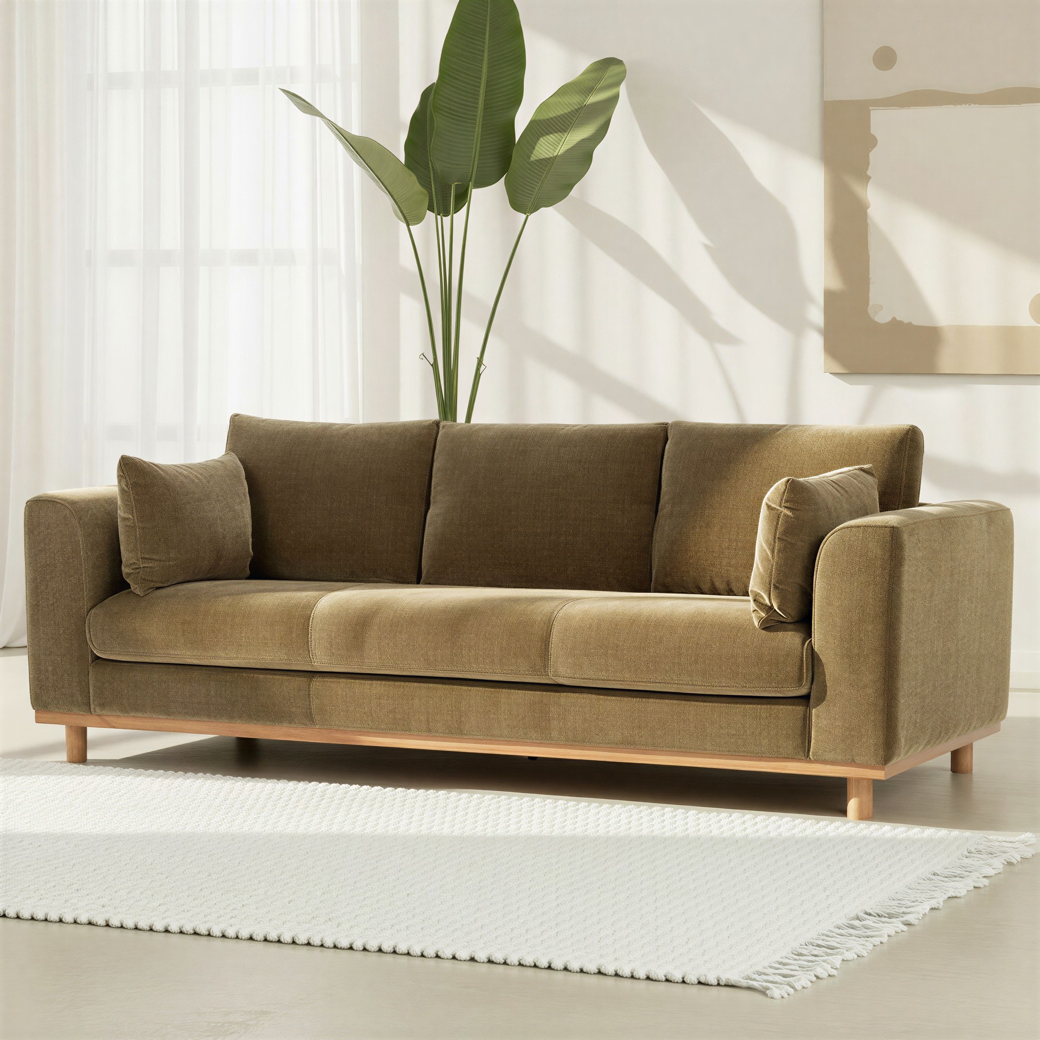 Portia 3 Seater Sofa, Olive