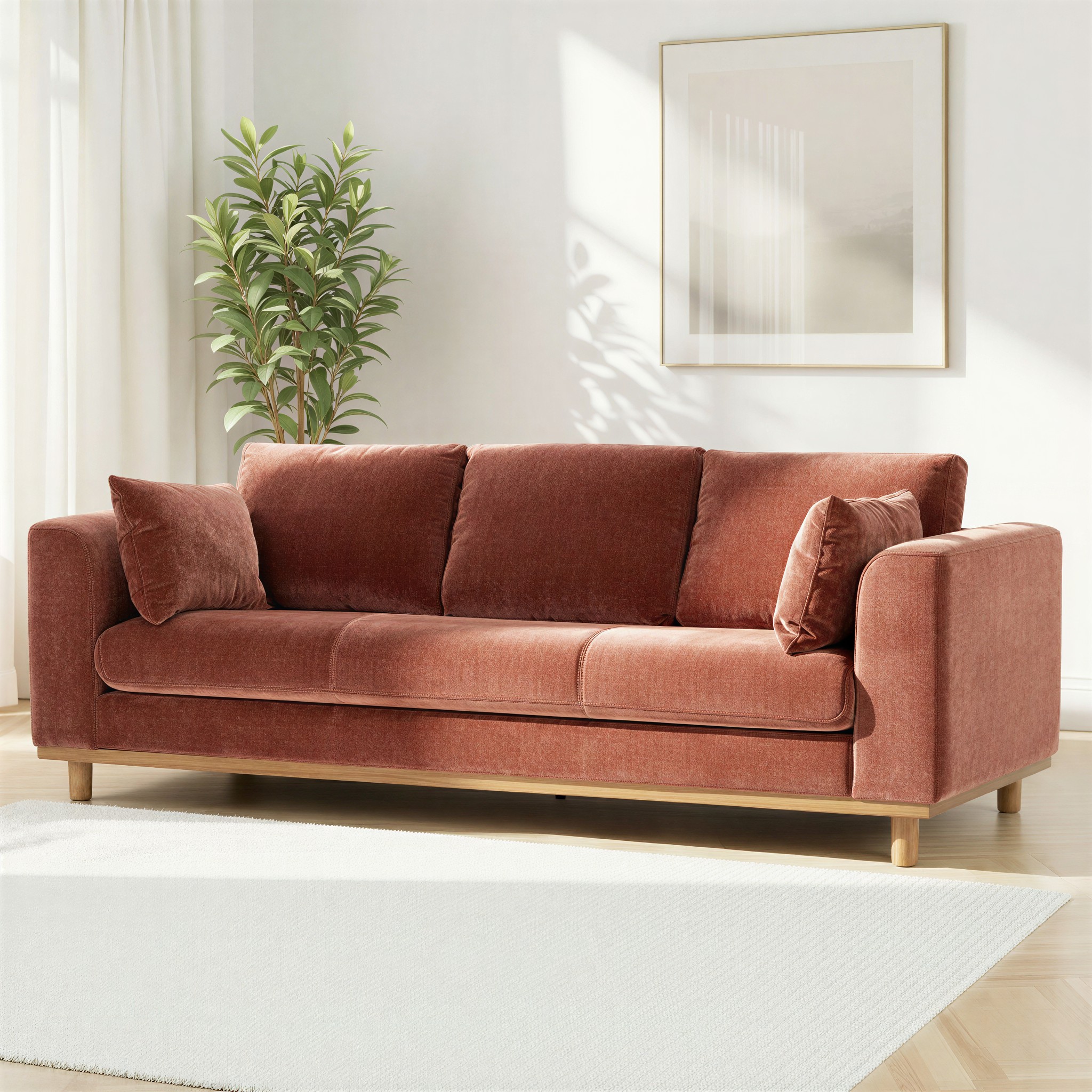 Portia 3 Seater Sofa, Brick