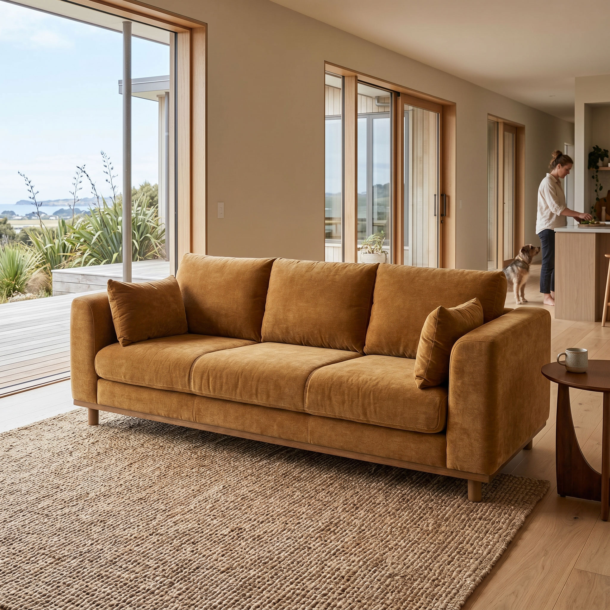 Portia 3 Seater Sofa, Amber