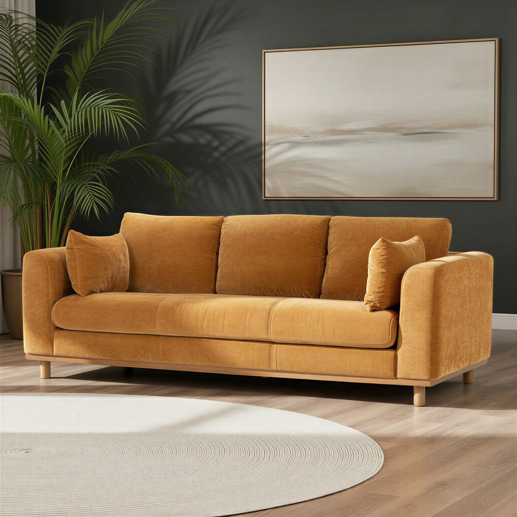 Portia 3 Seater Sofa, Amber
