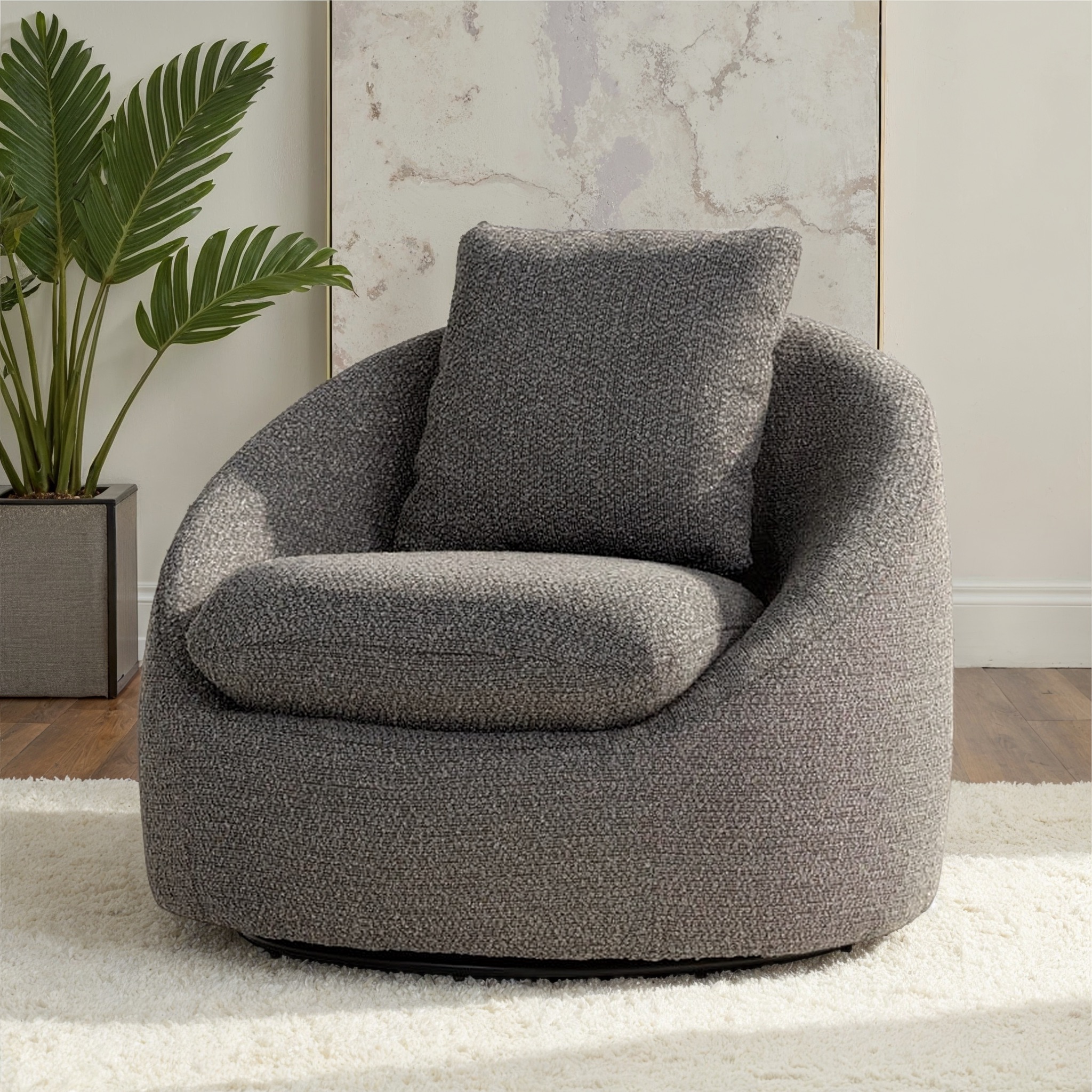 Erin Swivel Chair, Charcoal