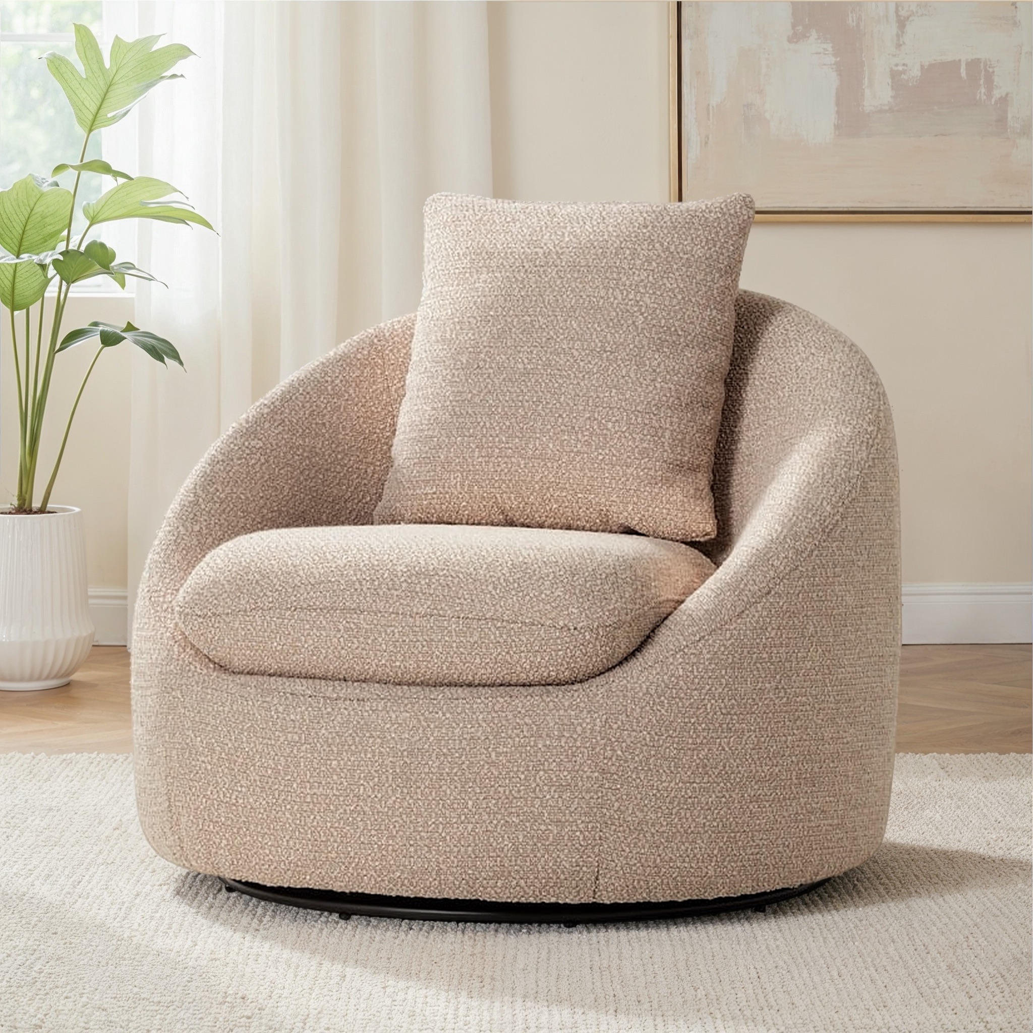Erin Swivel Chair, Light Grey