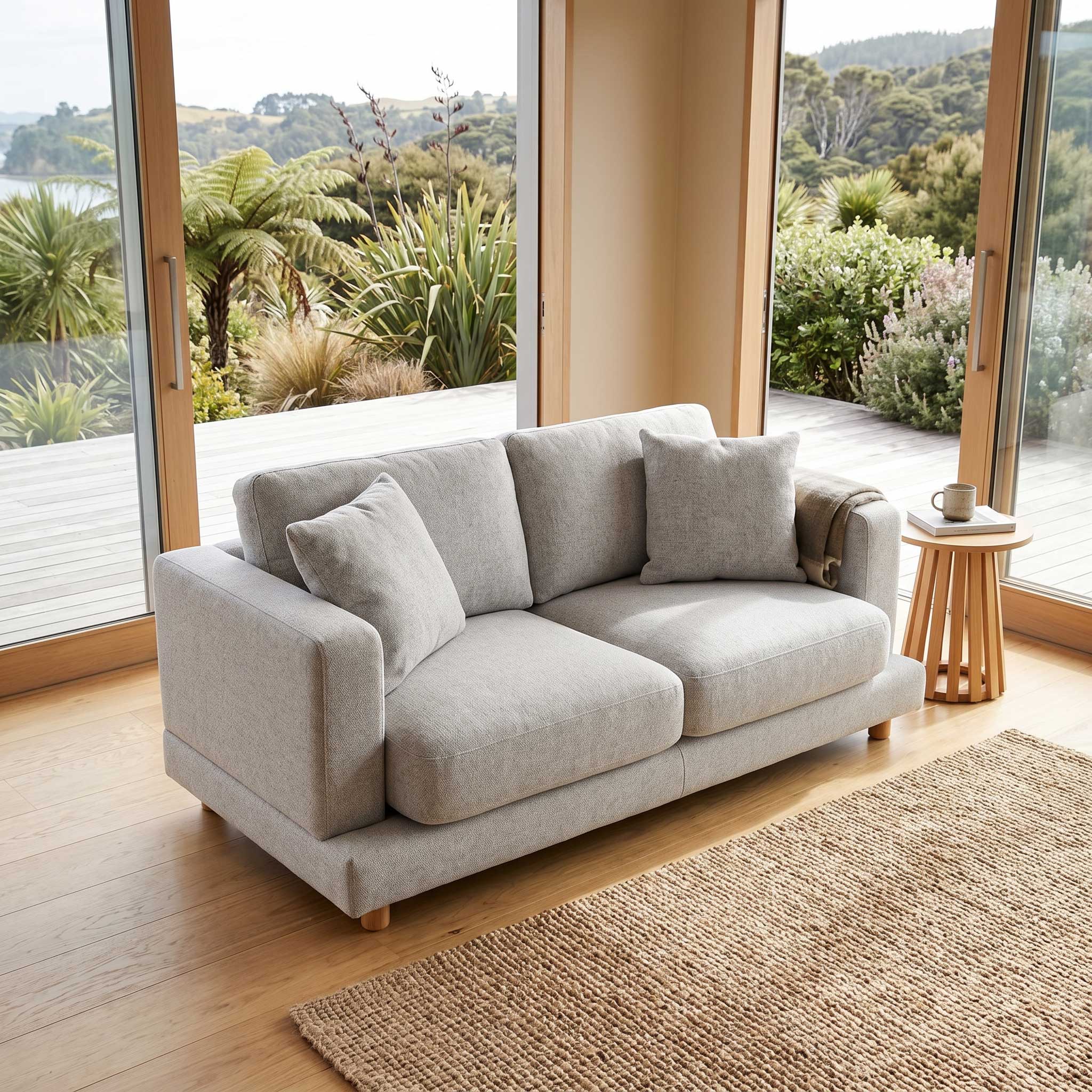 Ella 2 Seater Sofa, Light Grey