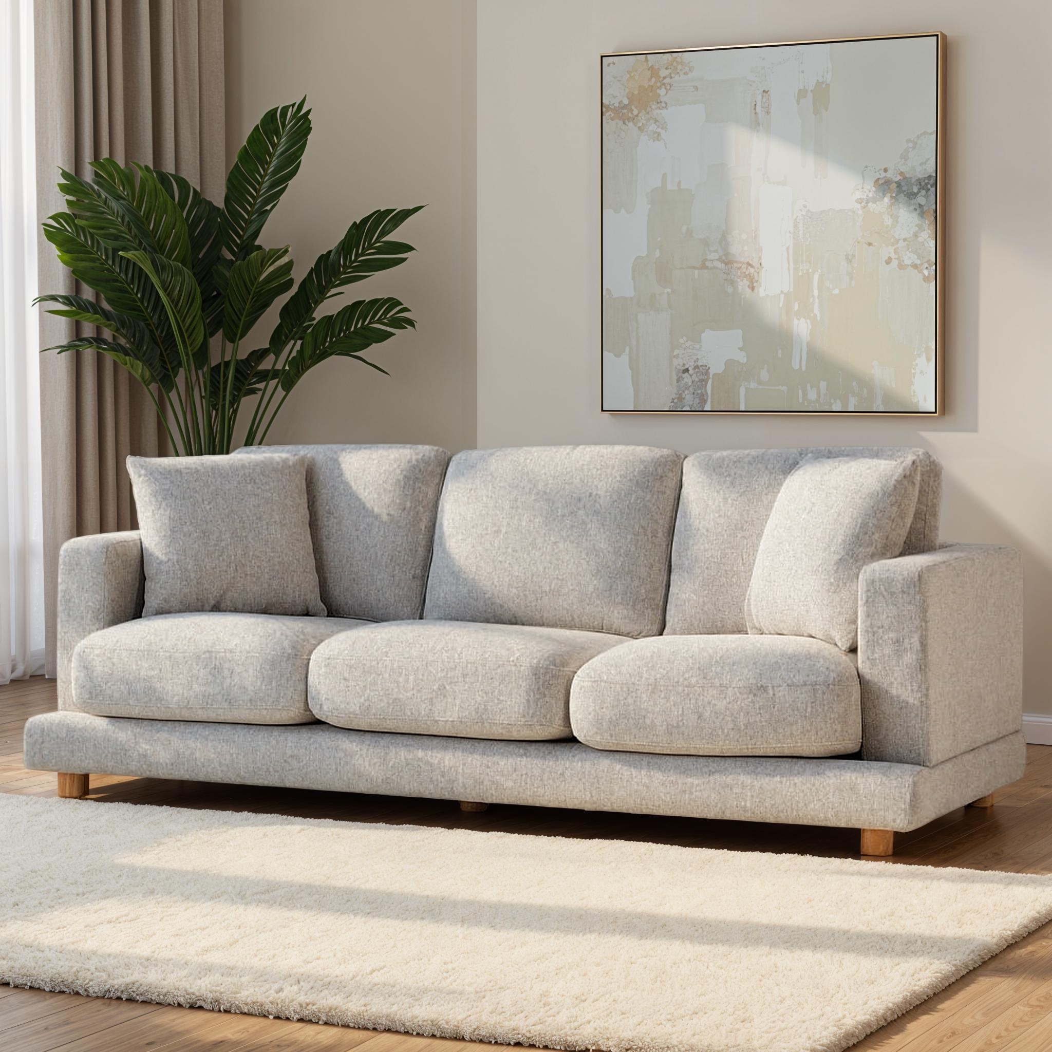 Ella 3 Seater Sofa, Light Grey