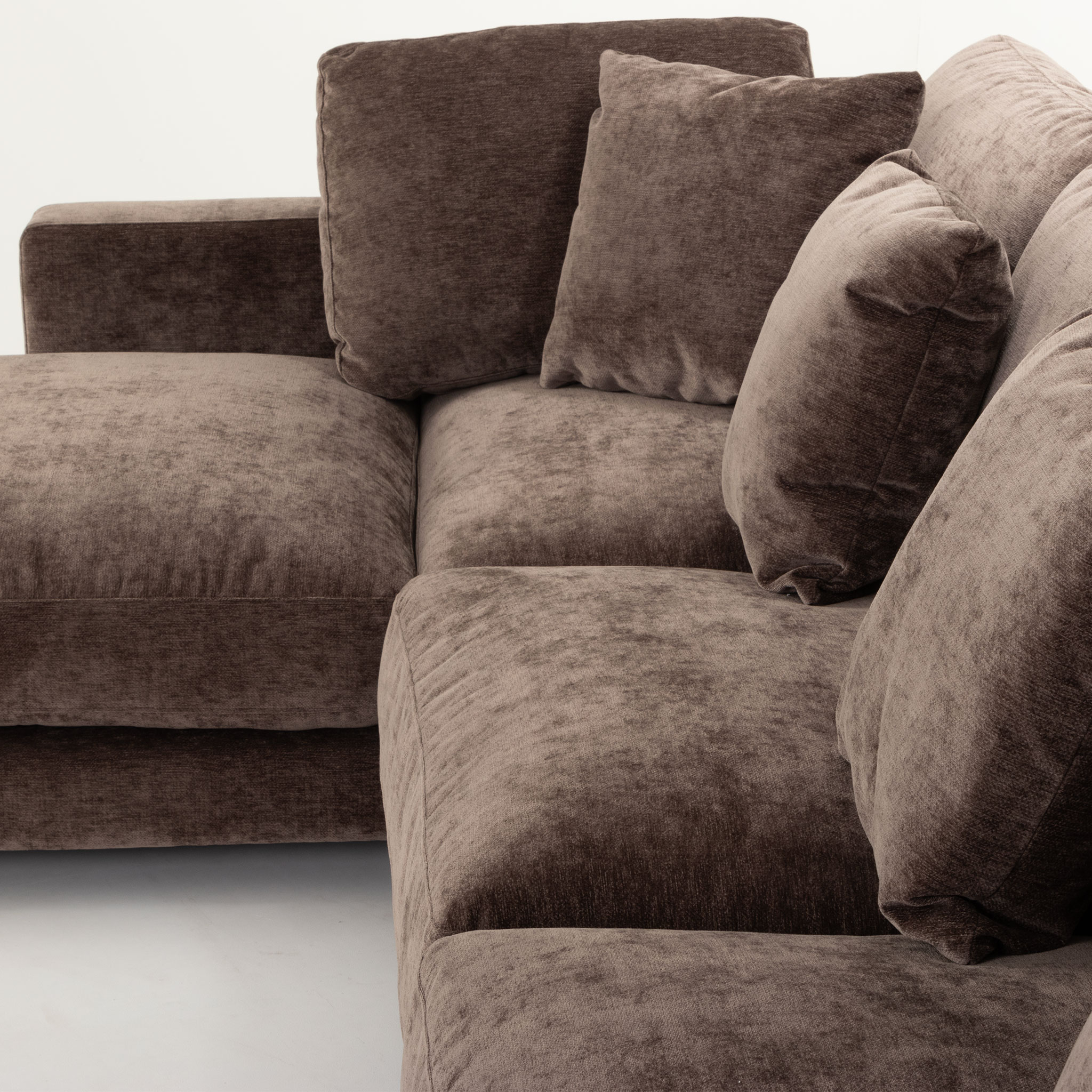 Ella Left Hand Facing Chaise Sofa, Mushroom