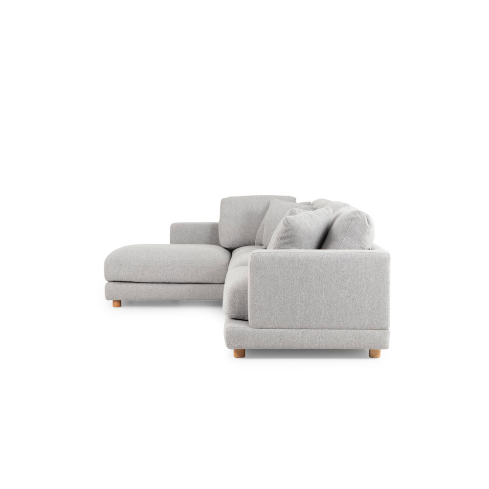 Ella Left Hand Facing Chaise Sofa, Light Grey