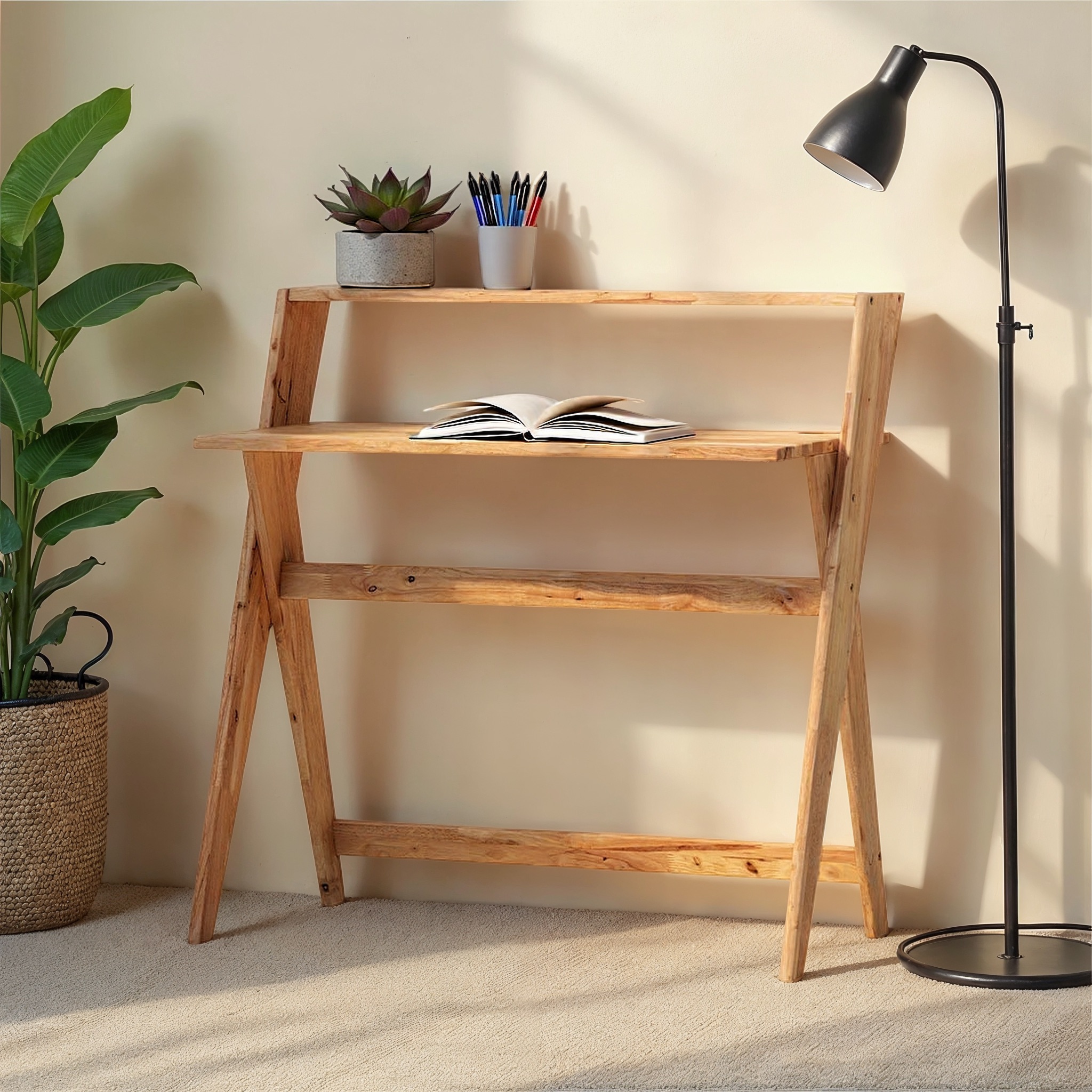 Woodwall Scissors Desk, Light