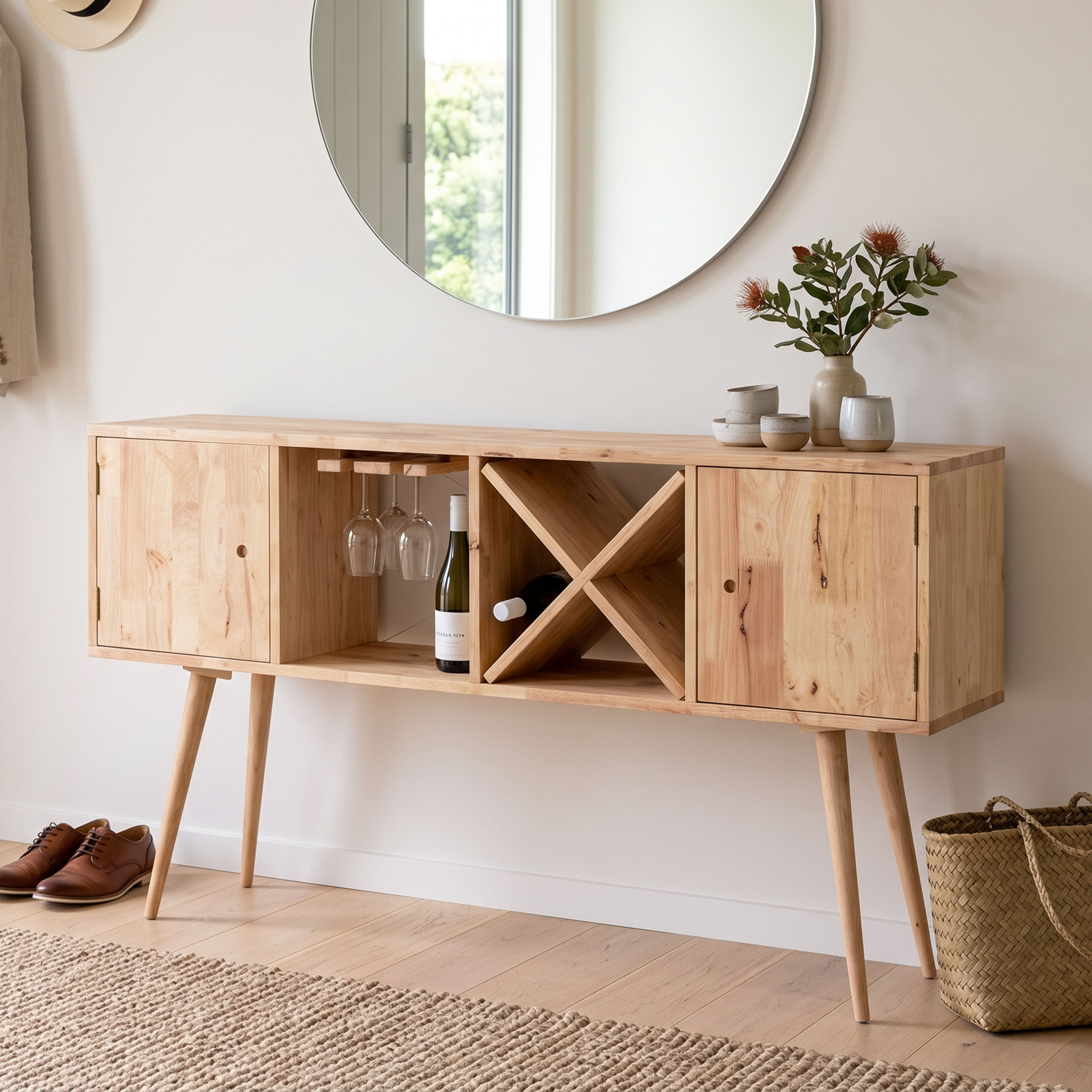 Woodwall Console Table, Light