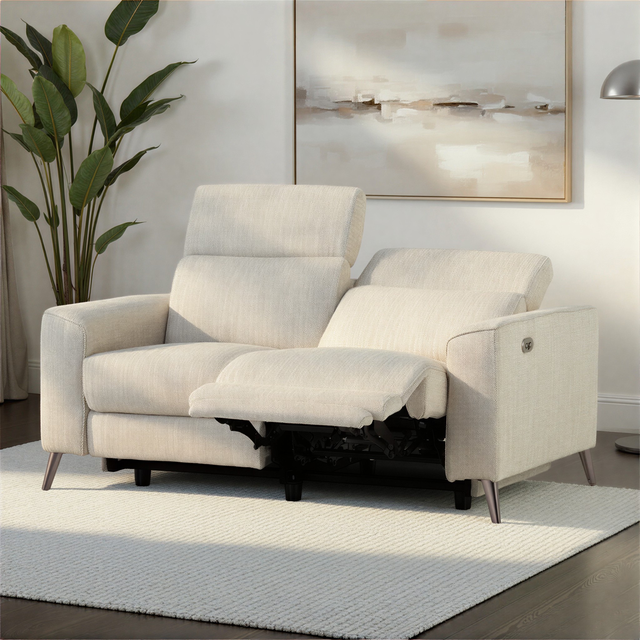 Kayla 2 Seater Electric Recliner, Cream