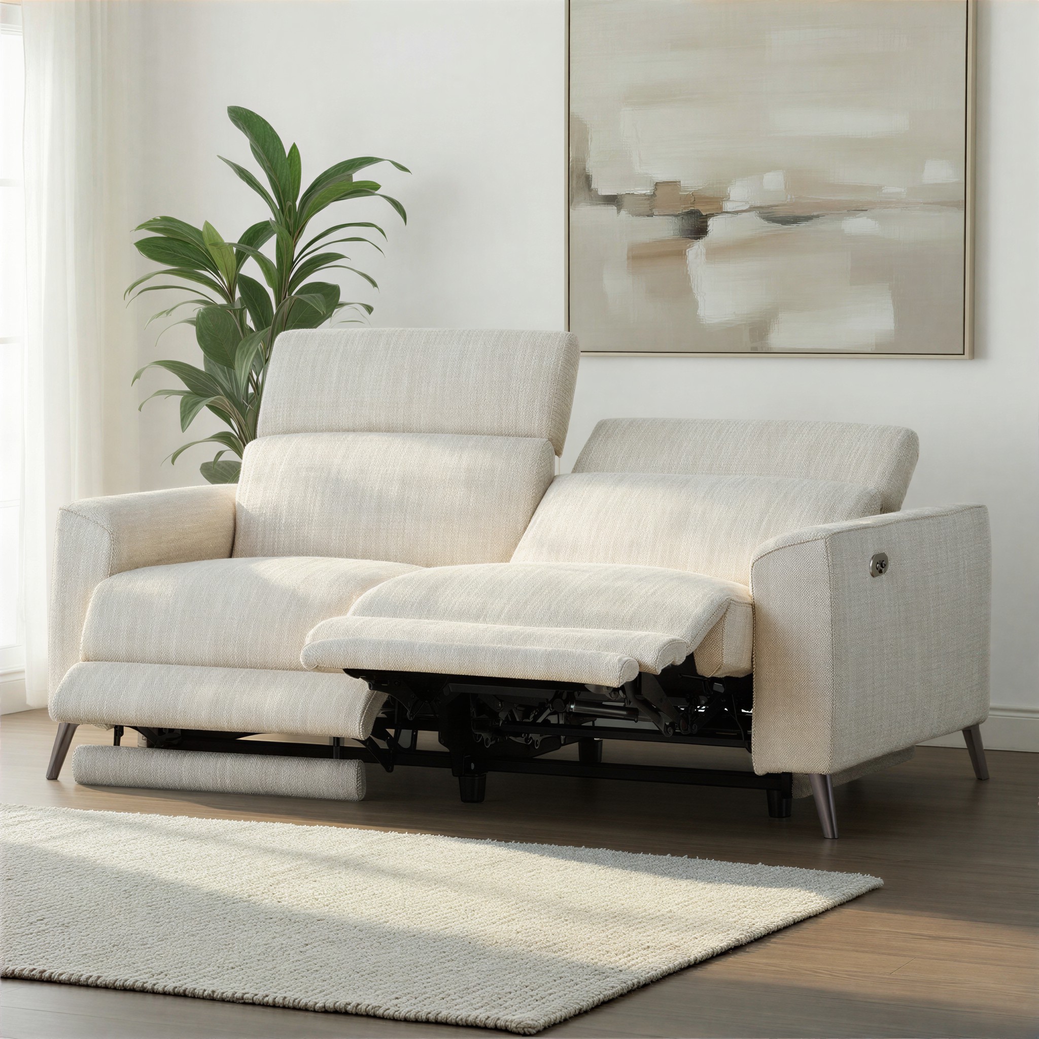 Kayla 3 Seater Electric Recliner, Cream