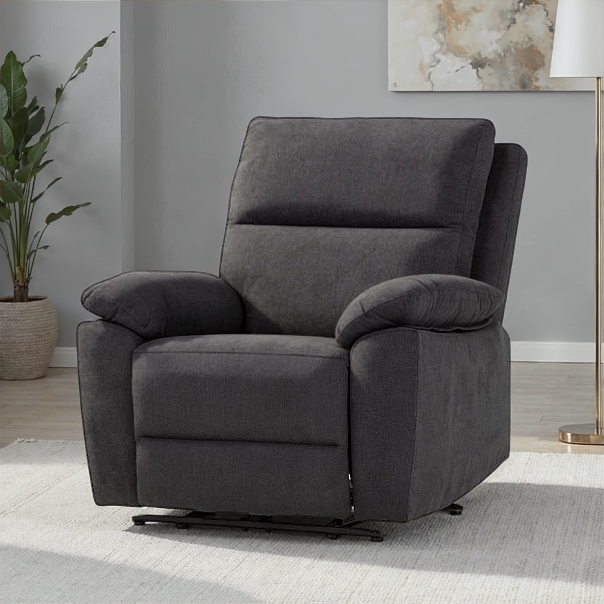 Gracey Fabric Electric Recliner Chair, Charcoal
