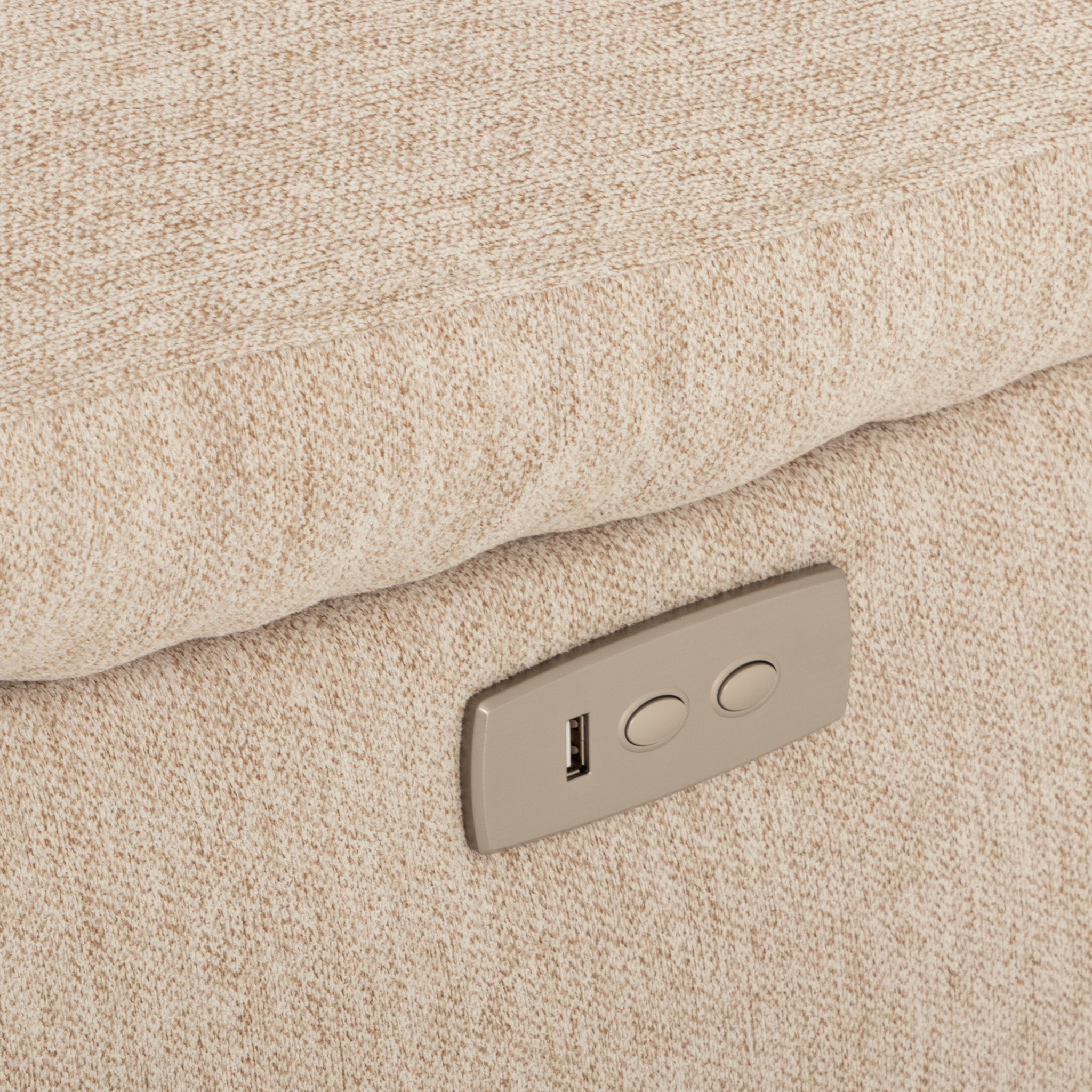 Gracey 2 Seater Fabric Electric Recliner Sofa, Taupe