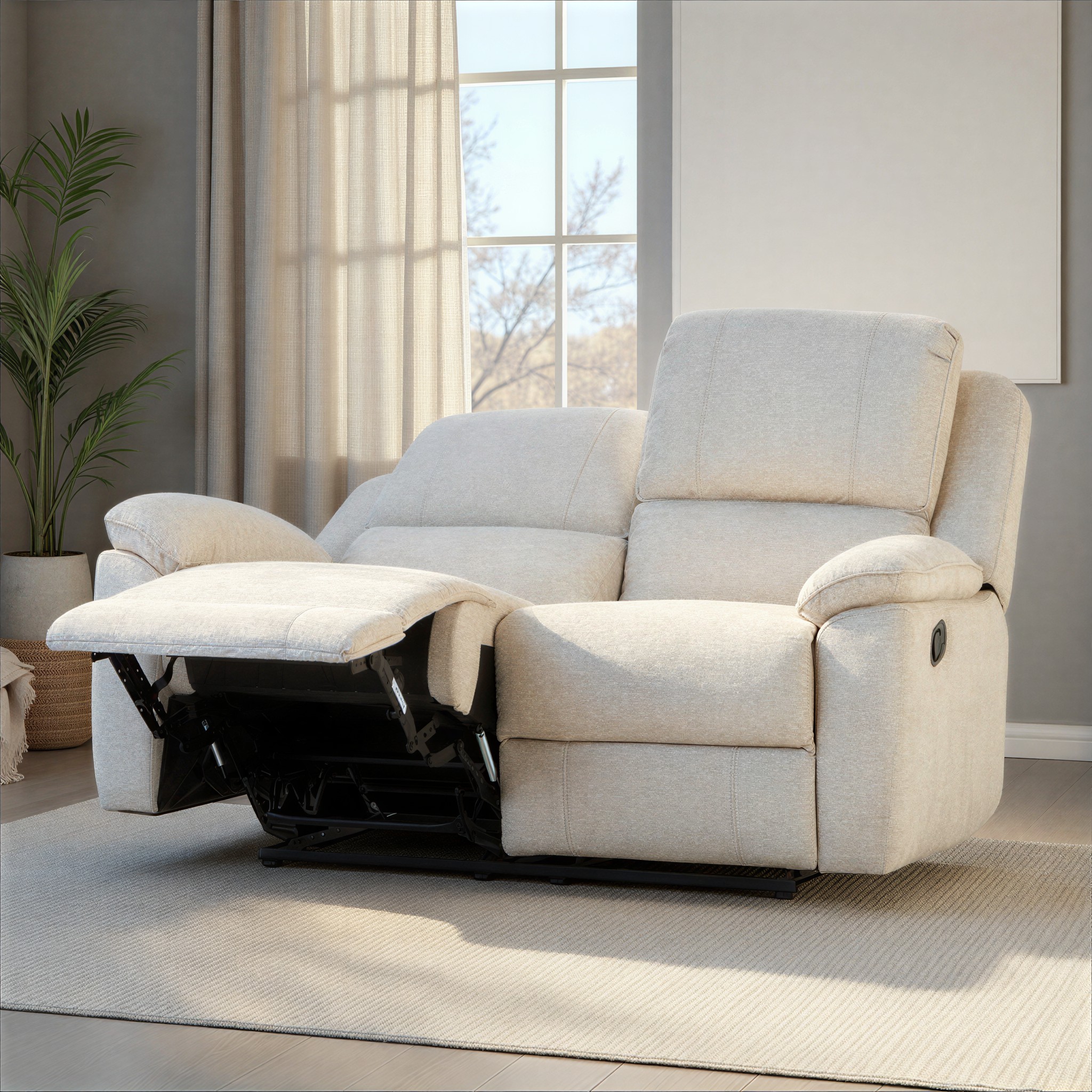 Aiden 2 Seater Recliner, Oatmeal