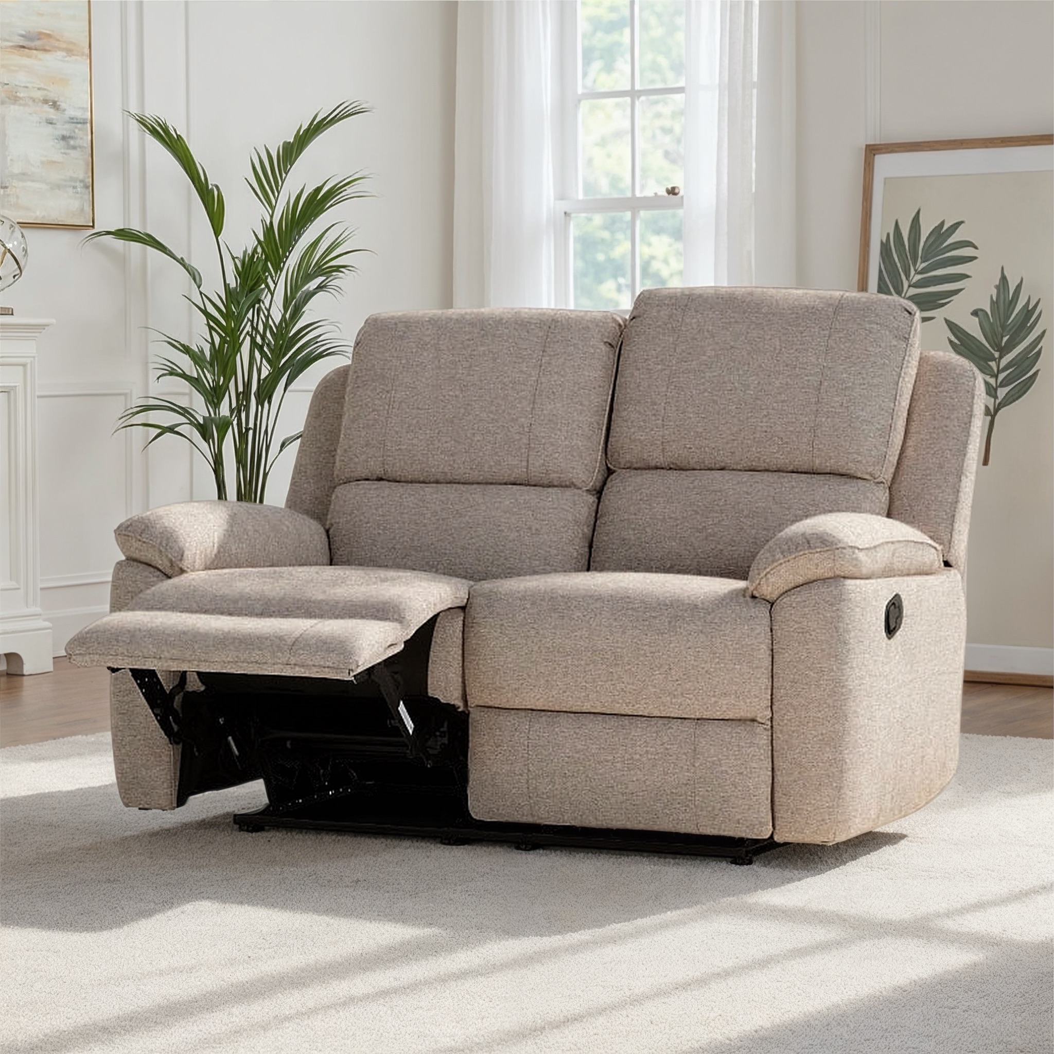 Aiden 2 Seater Recliner, Light Grey