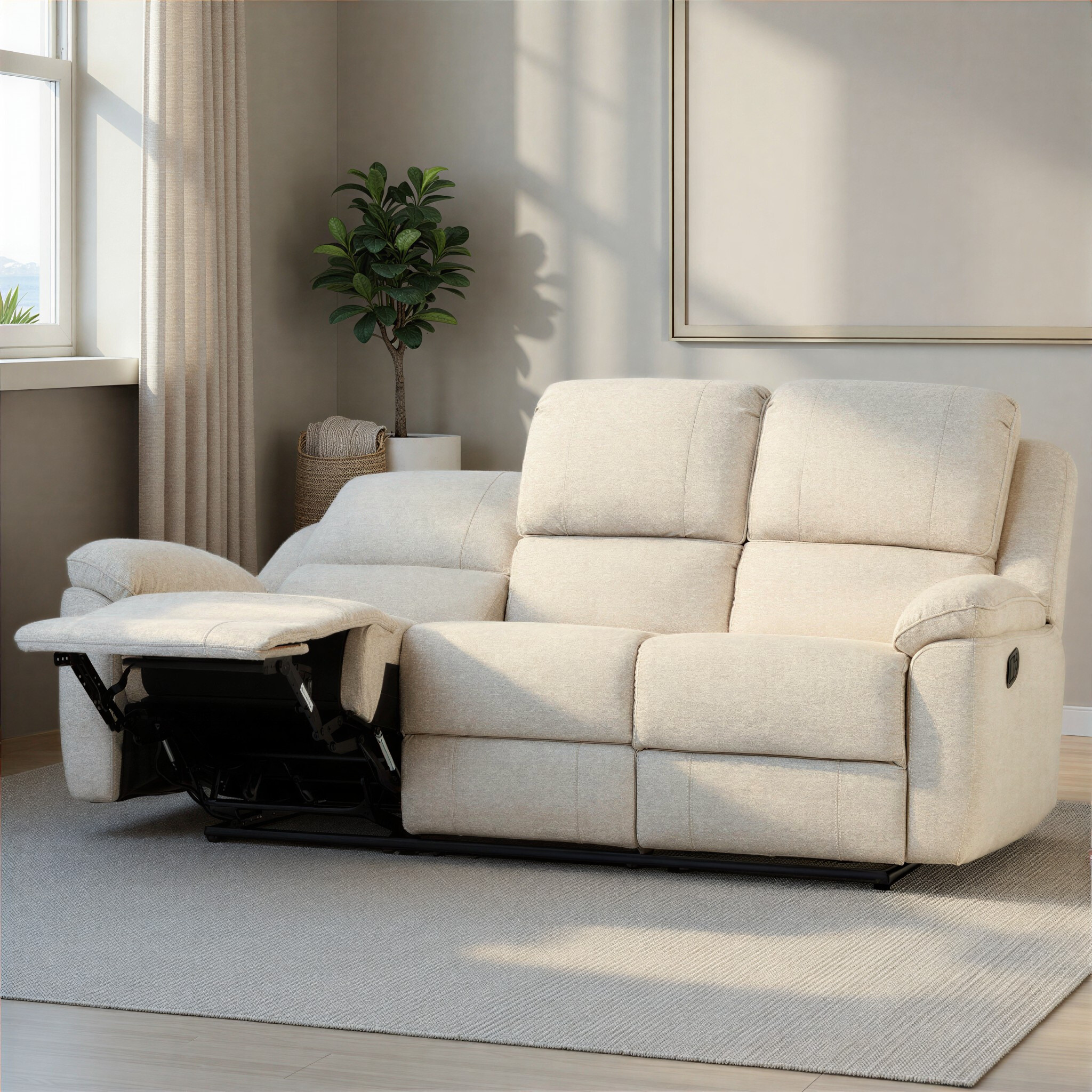 Aiden 3 Seater Recliner, Oatmeal