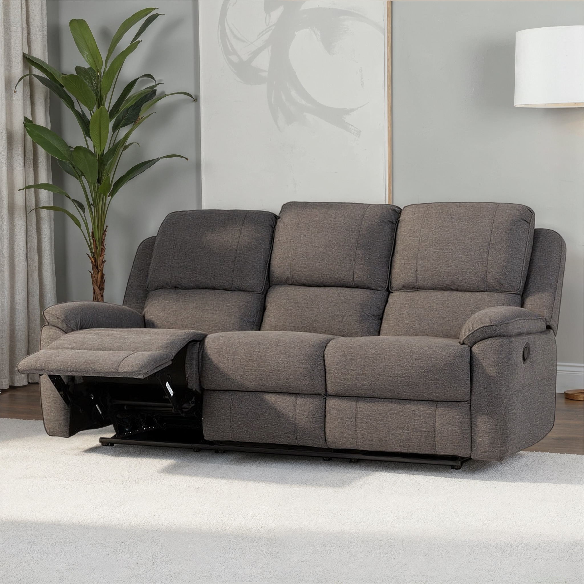 Aiden 3 Seater Recliner, Dark Grey