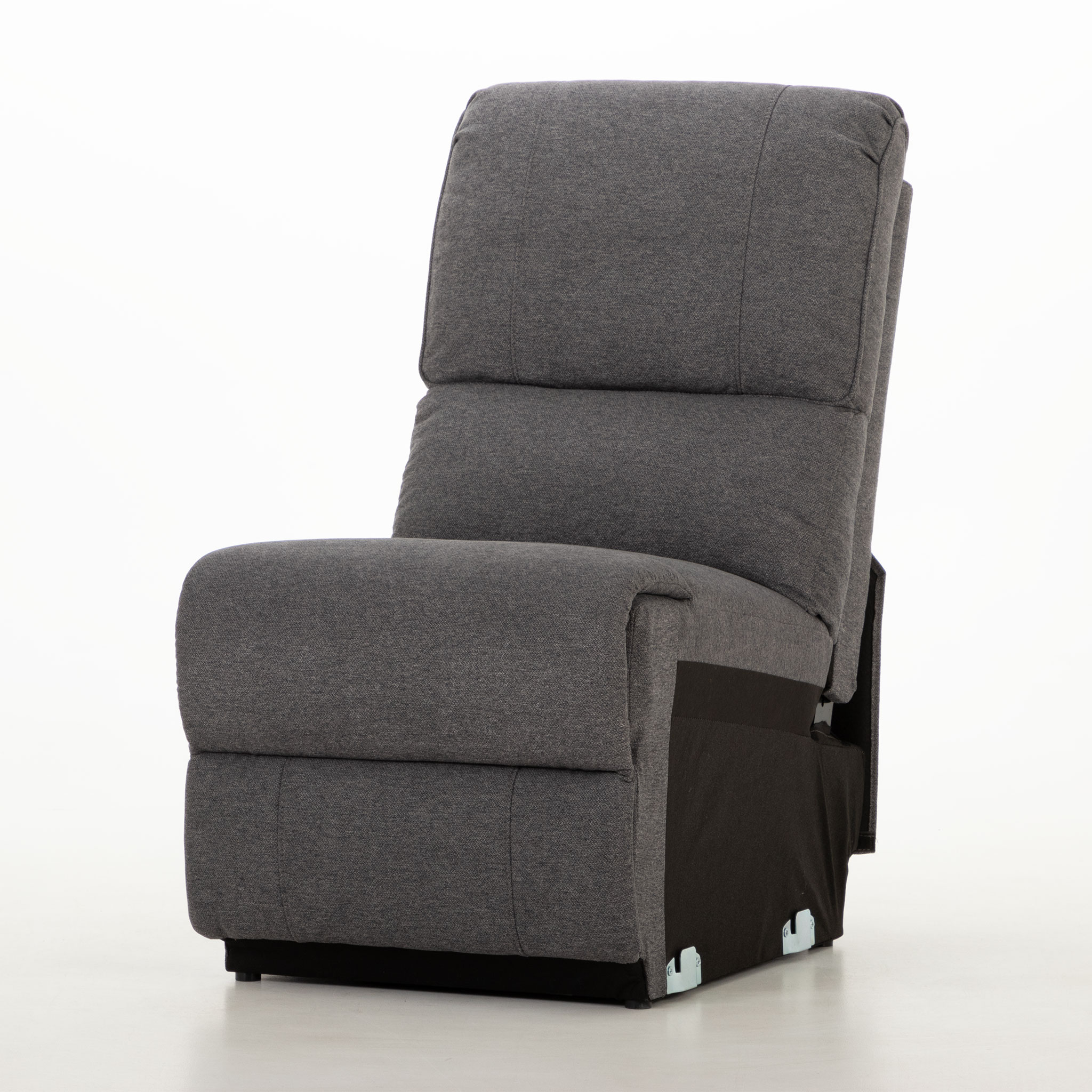 Aiden Armless Chair, Dark Grey