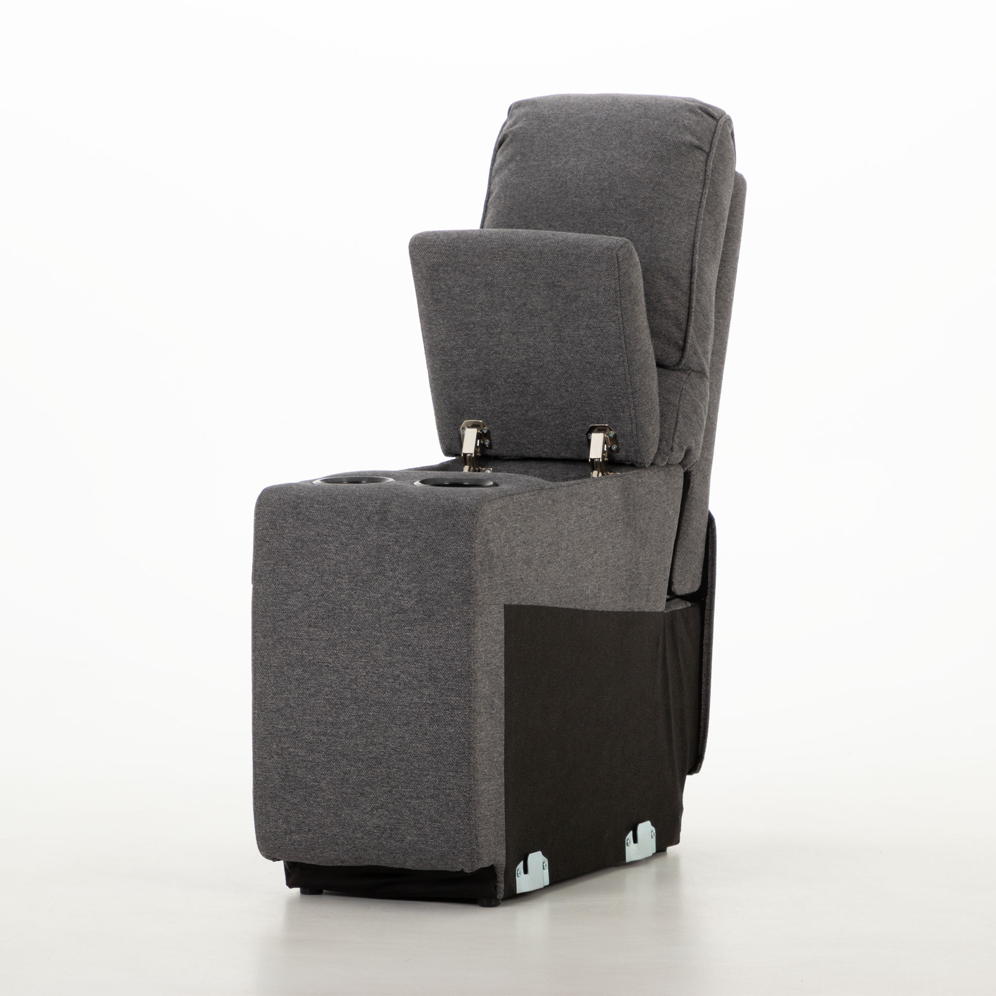 Aiden Recliner - Console, Dark Grey