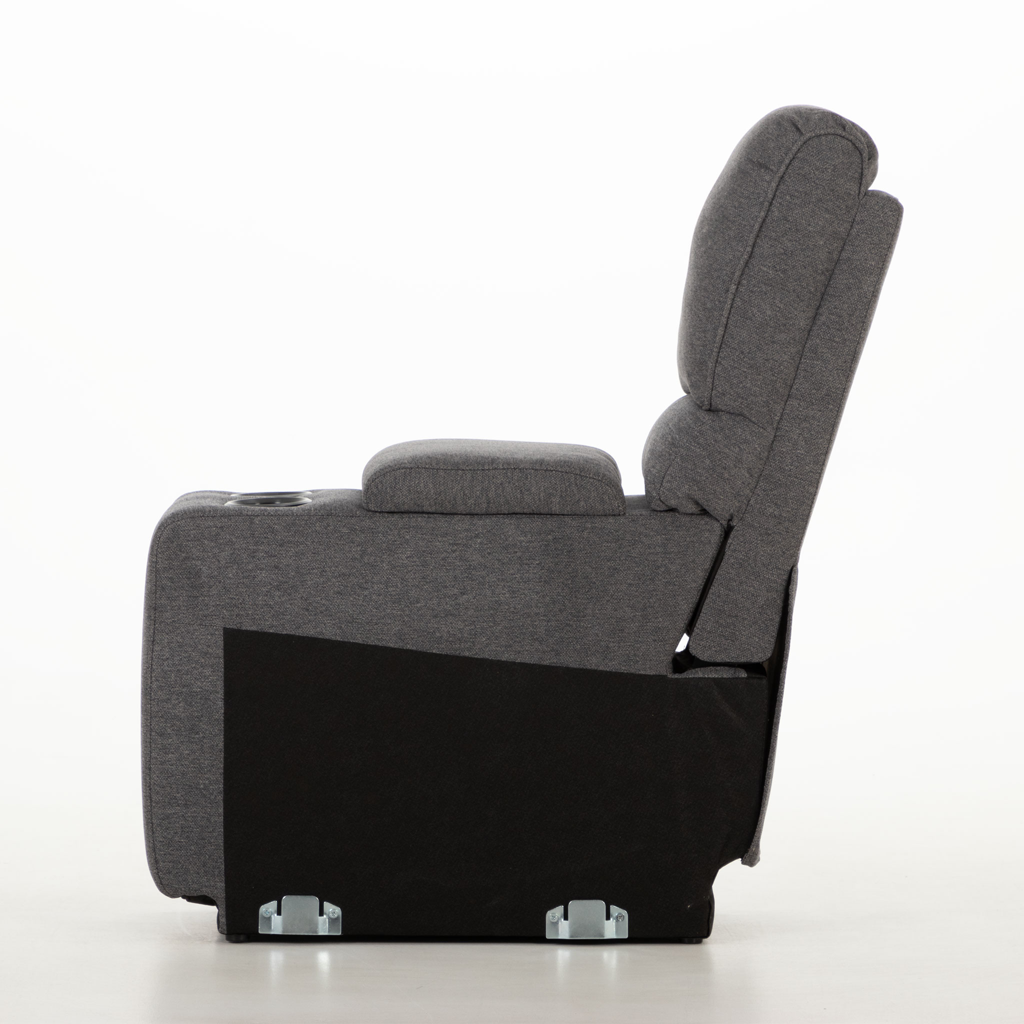 Aiden Recliner - Console, Dark Grey