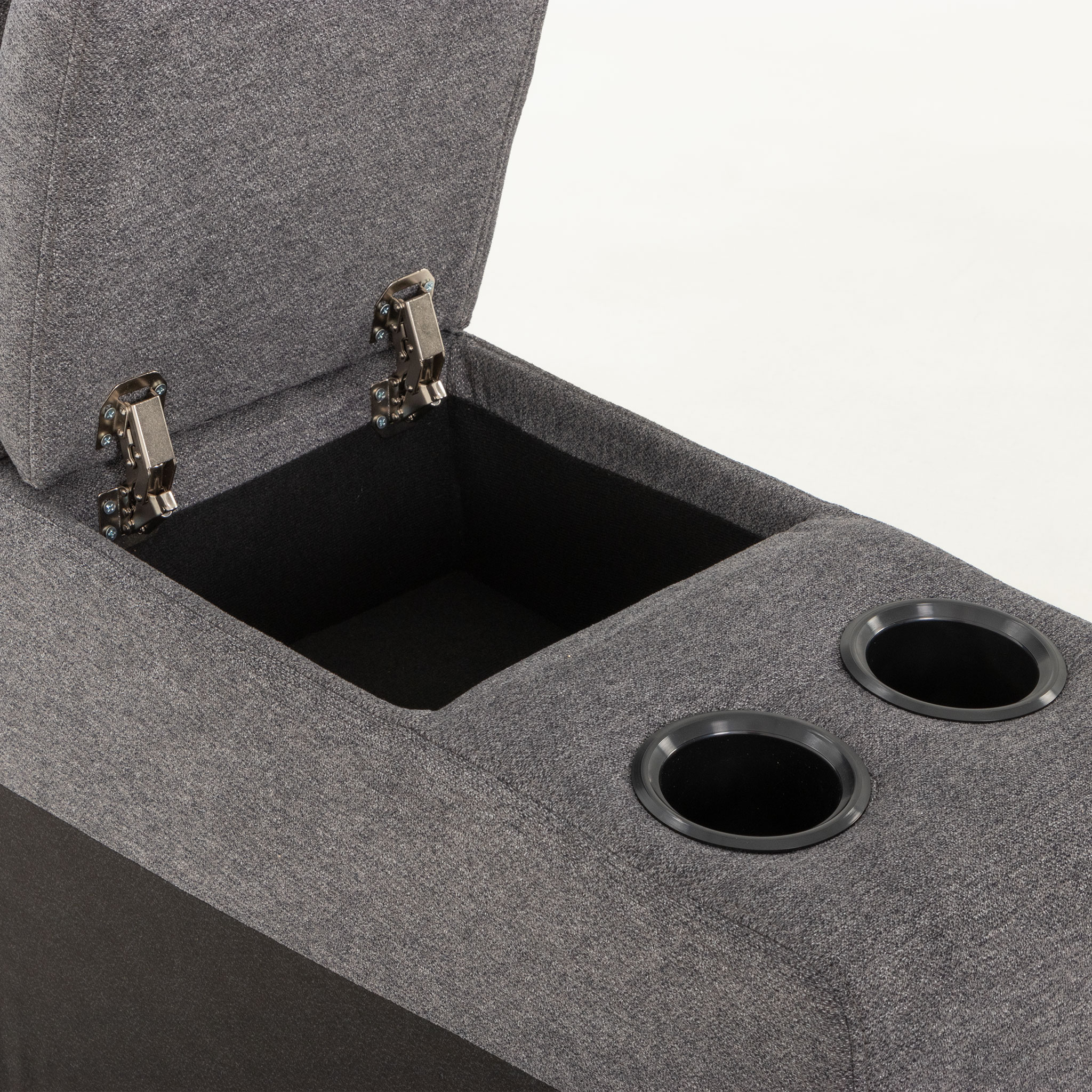 Aiden Recliner - Console, Dark Grey