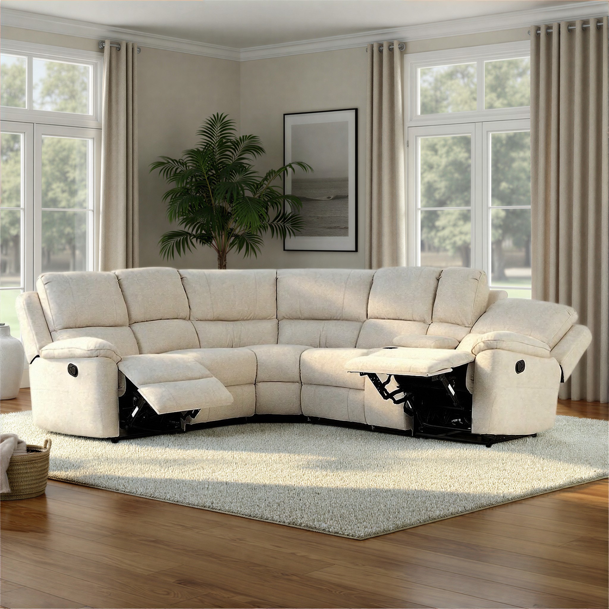 Aiden Recliner Corner Suite, Oatmeal